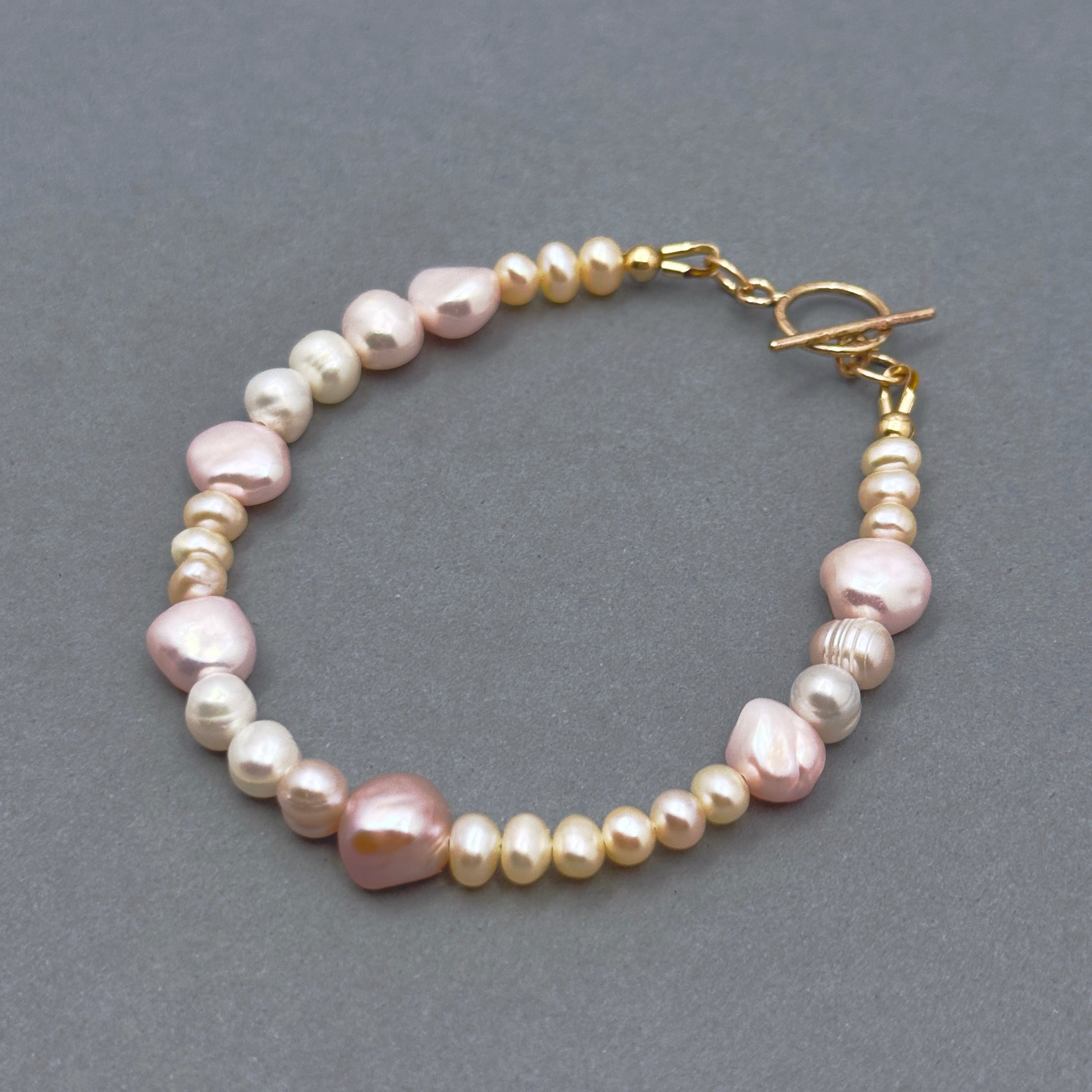 Pink & White Pearl 14Kt Gold-Filled Bracelet