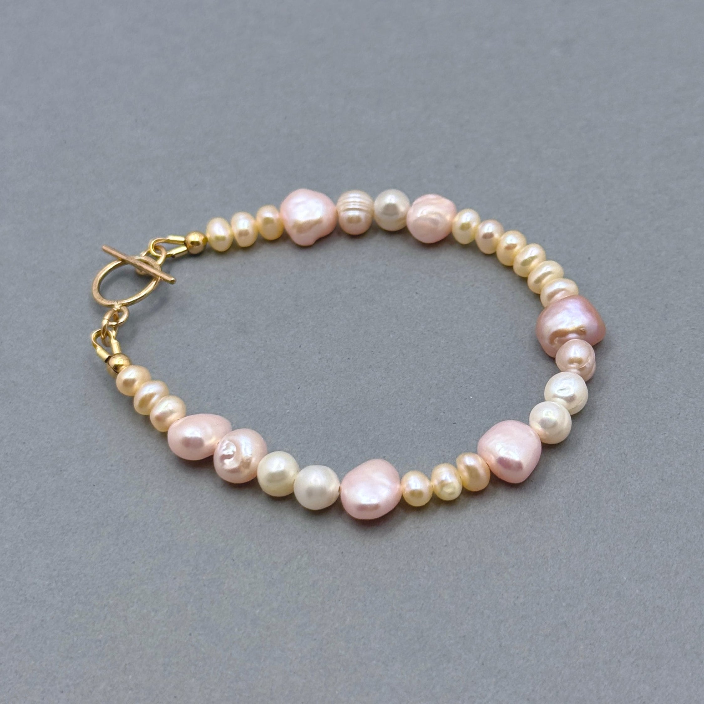 Pink & White Pearl 14Kt Gold-Filled Bracelet