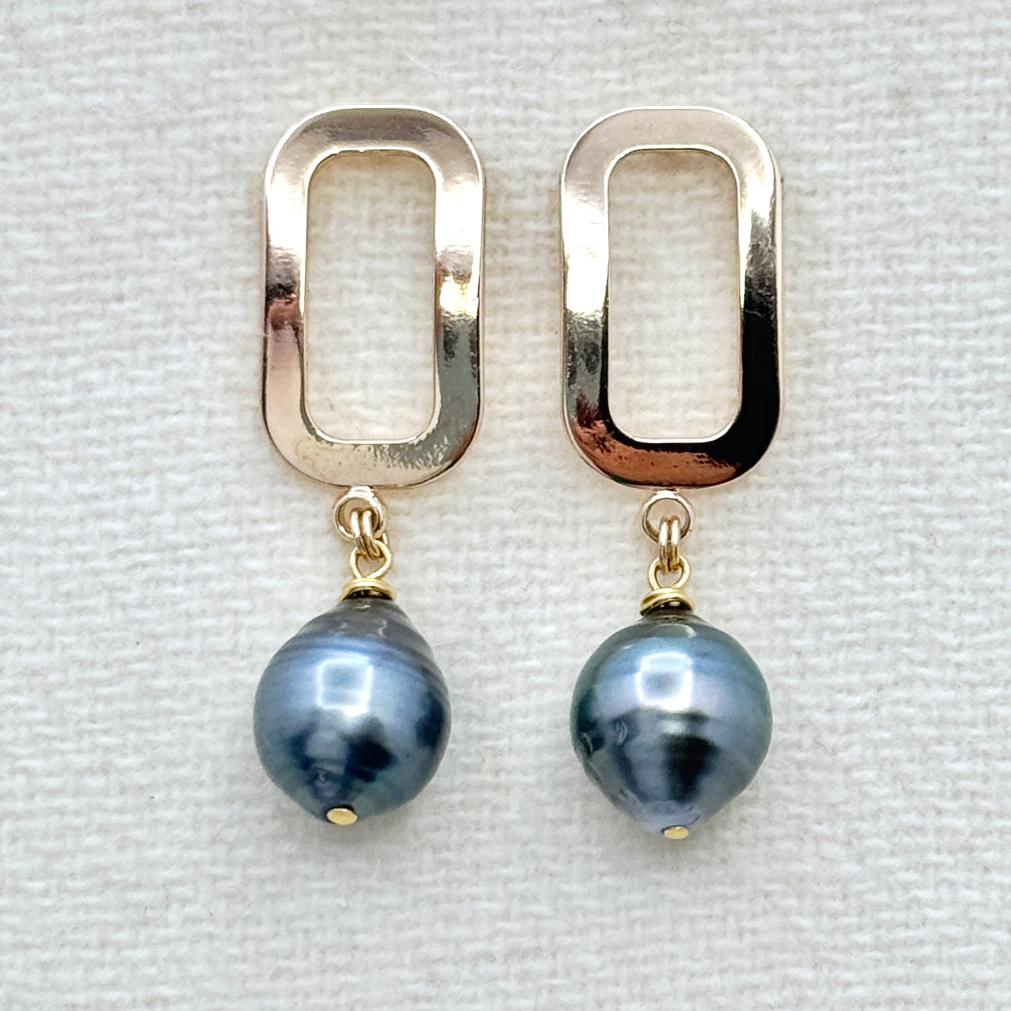 Sculptural Tahitian Pearl Drop Earrings