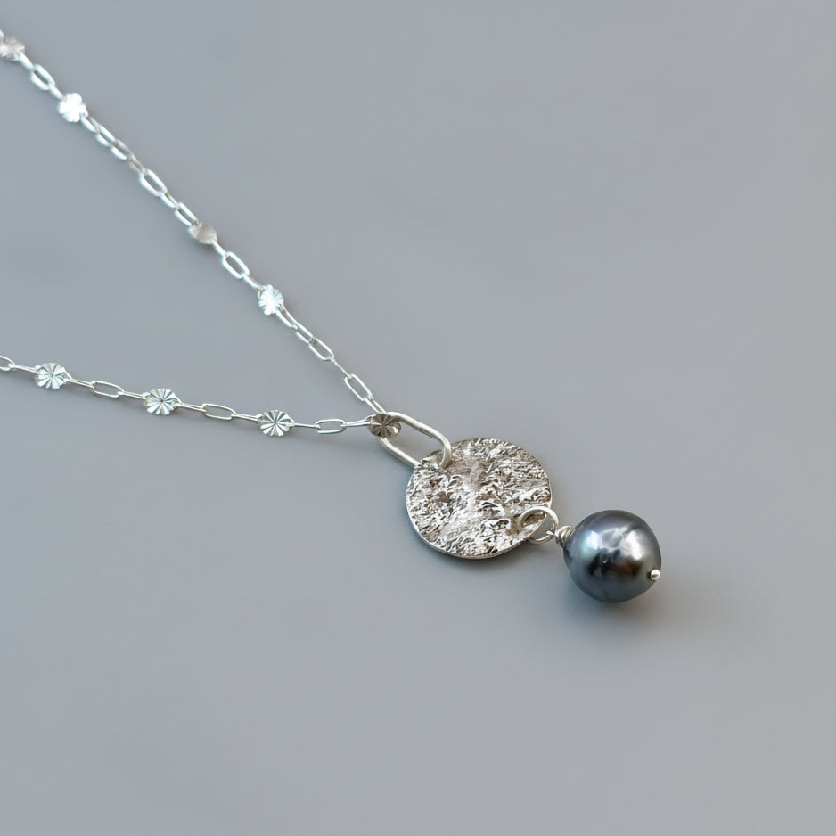 Tahitian Pearl 925 Silver Pendant Necklace