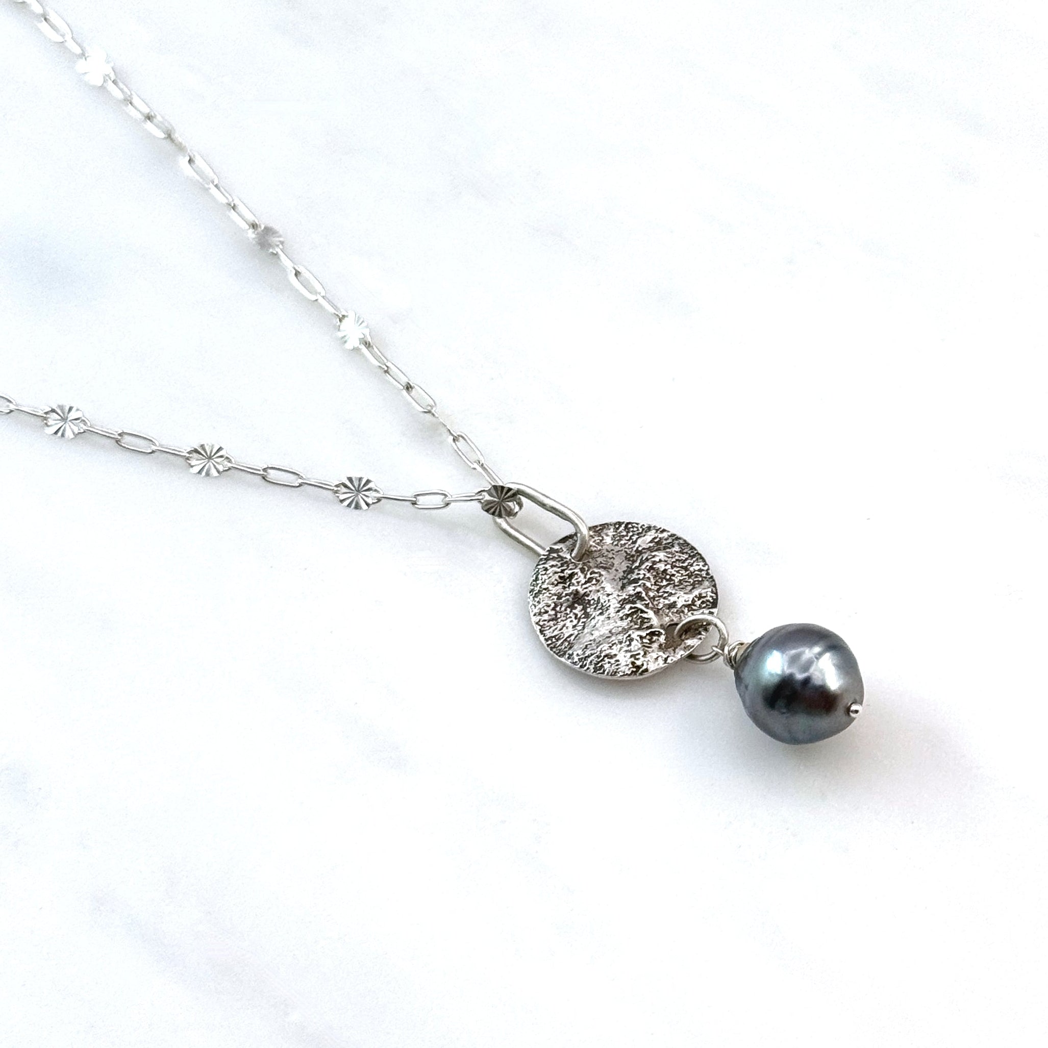 Tahitian Pearl 925 Silver Pendant Necklace
