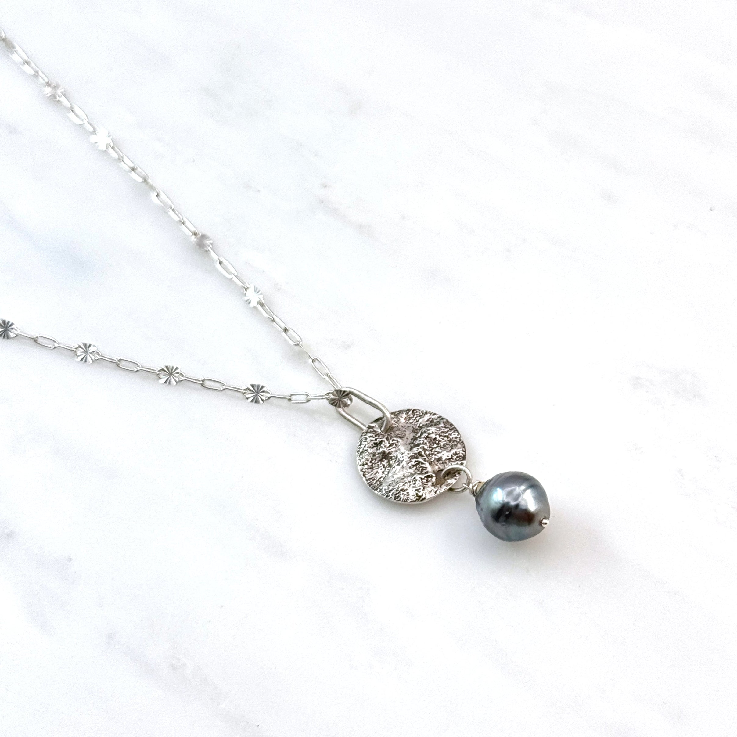 Tahitian Pearl 925 Silver Pendant Necklace