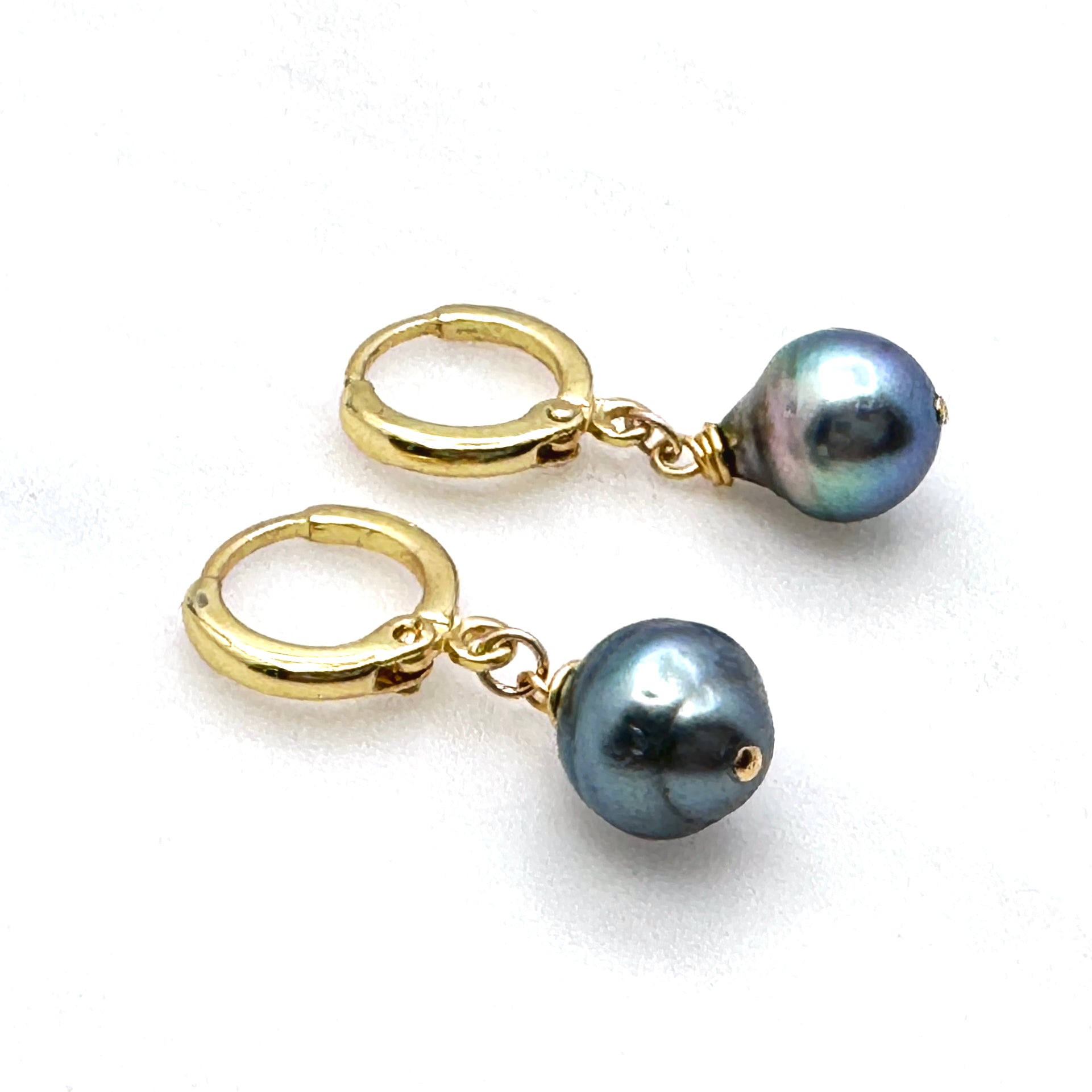 Tahitian Pearl Gold-Filled Huggie Earrings