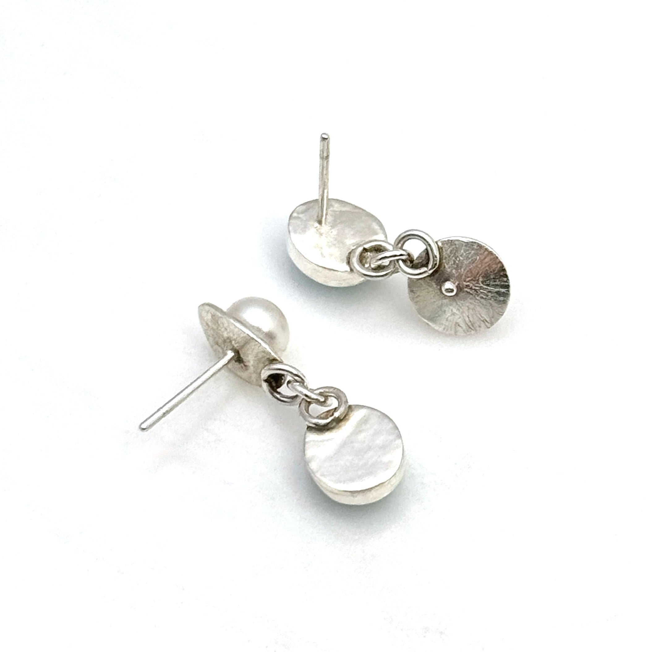 Blue Ridge Turquoise & Pearl Silver Earrings