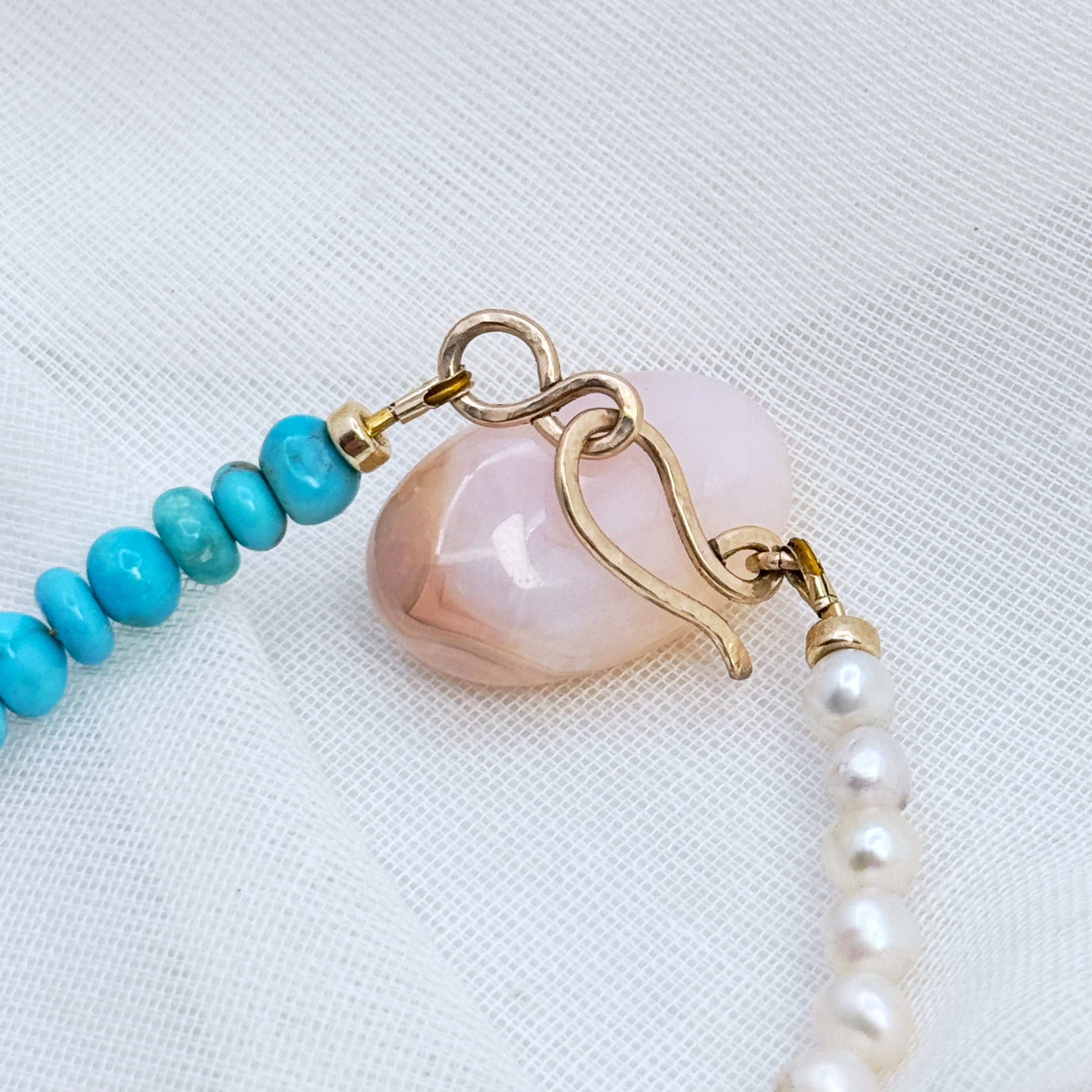 Real Turquoise & White Baroque Pearl Bracelet