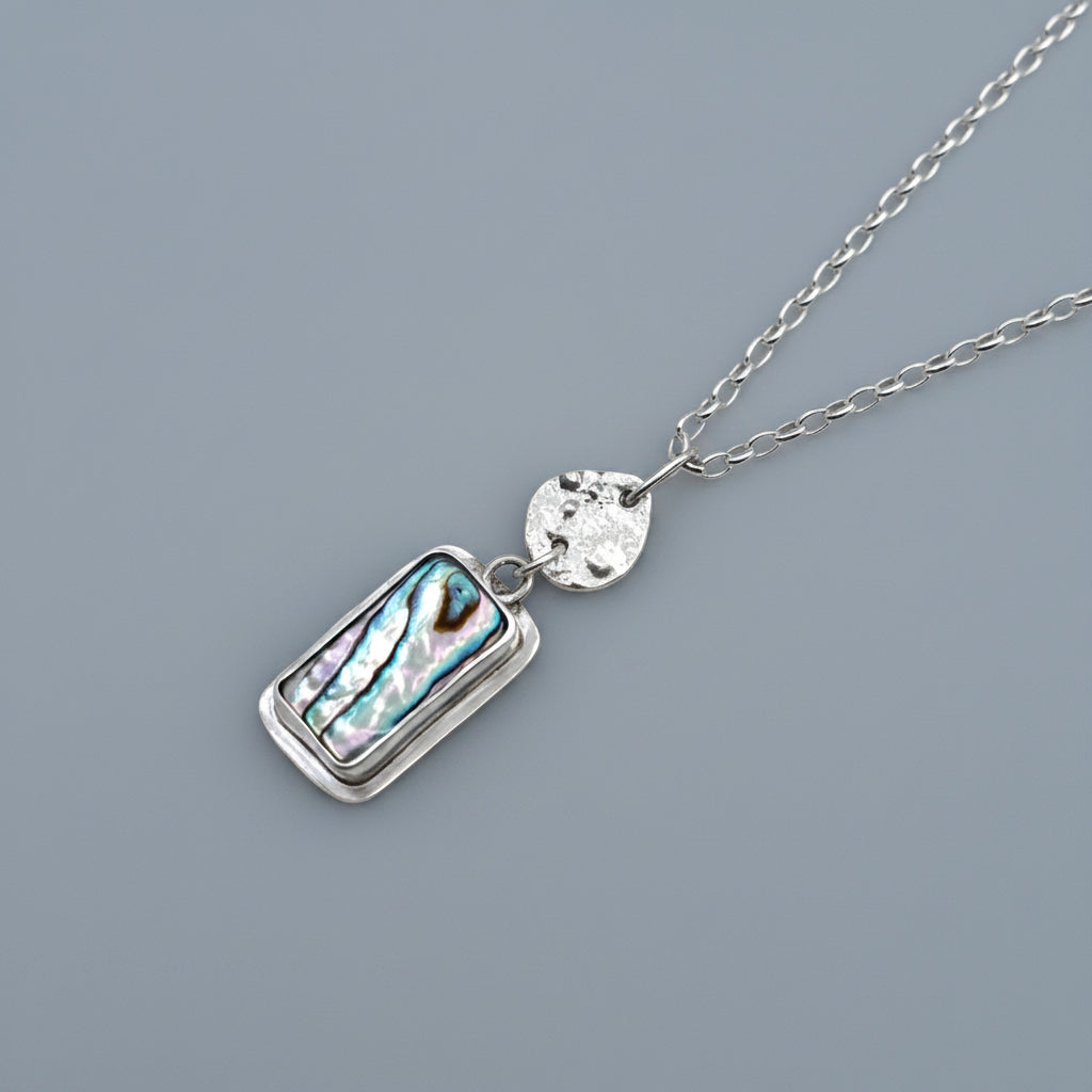 Abalone Shell Pendant Silver Necklace