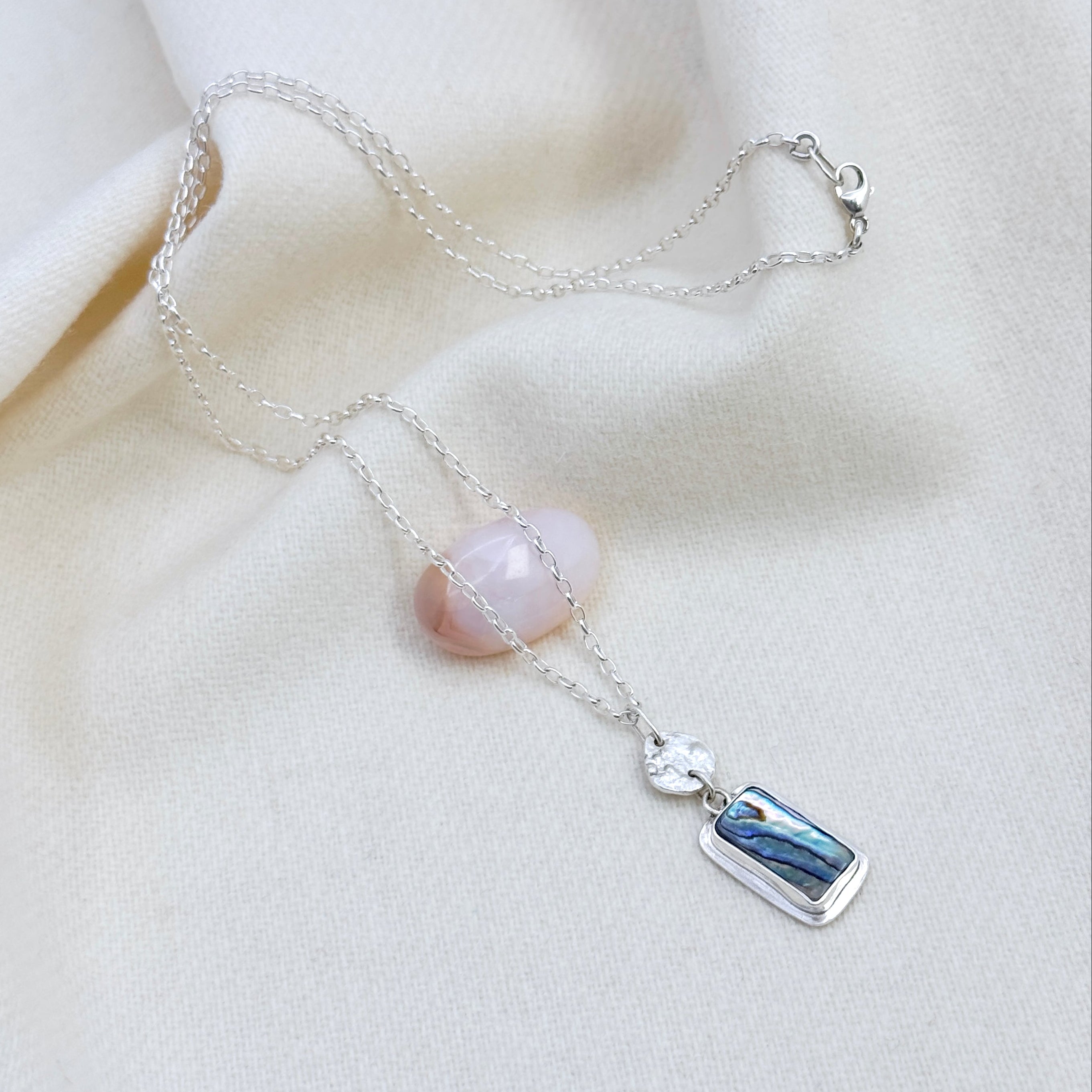 Abalone Shell Pendant Silver Necklace