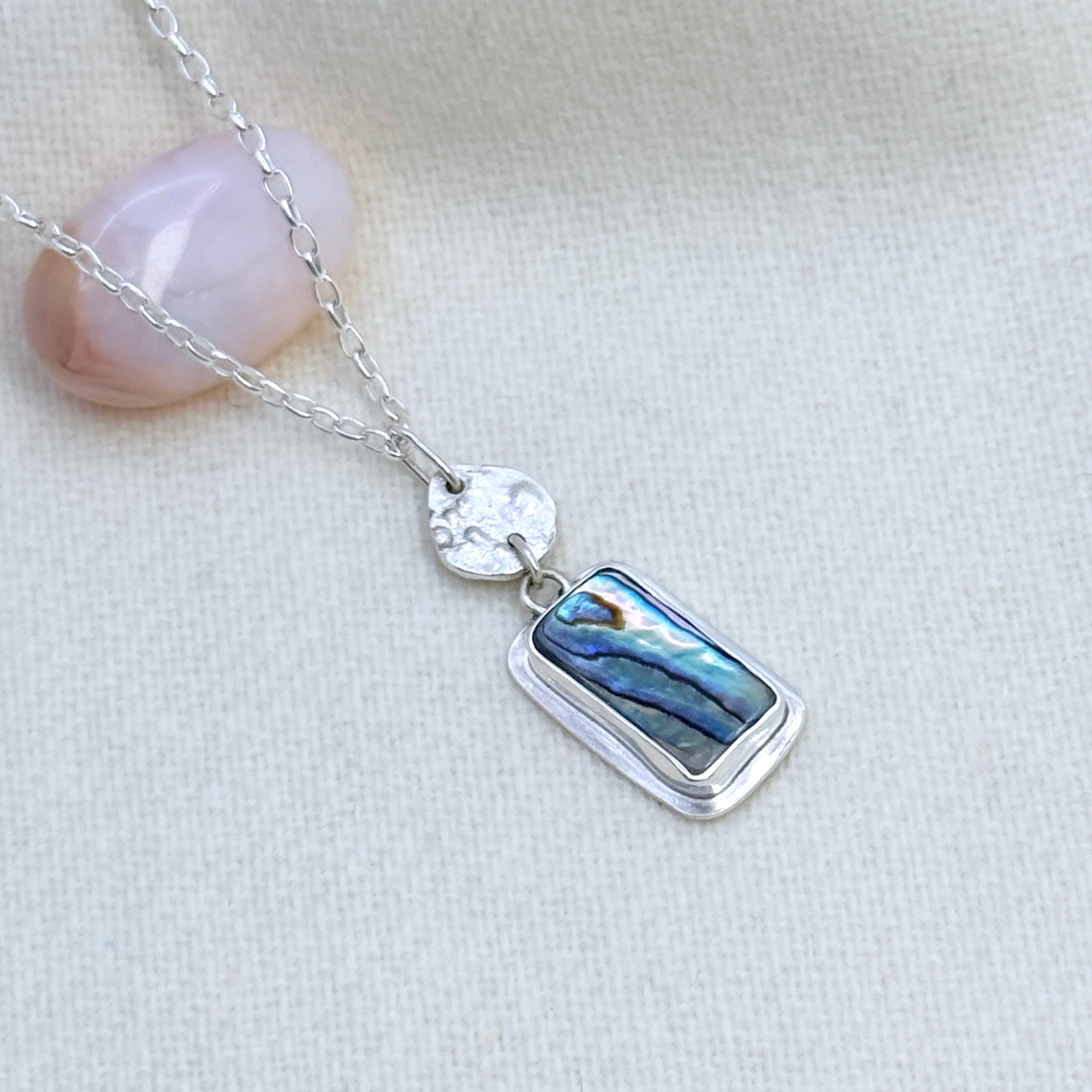 Abalone Shell Pendant Silver Necklace