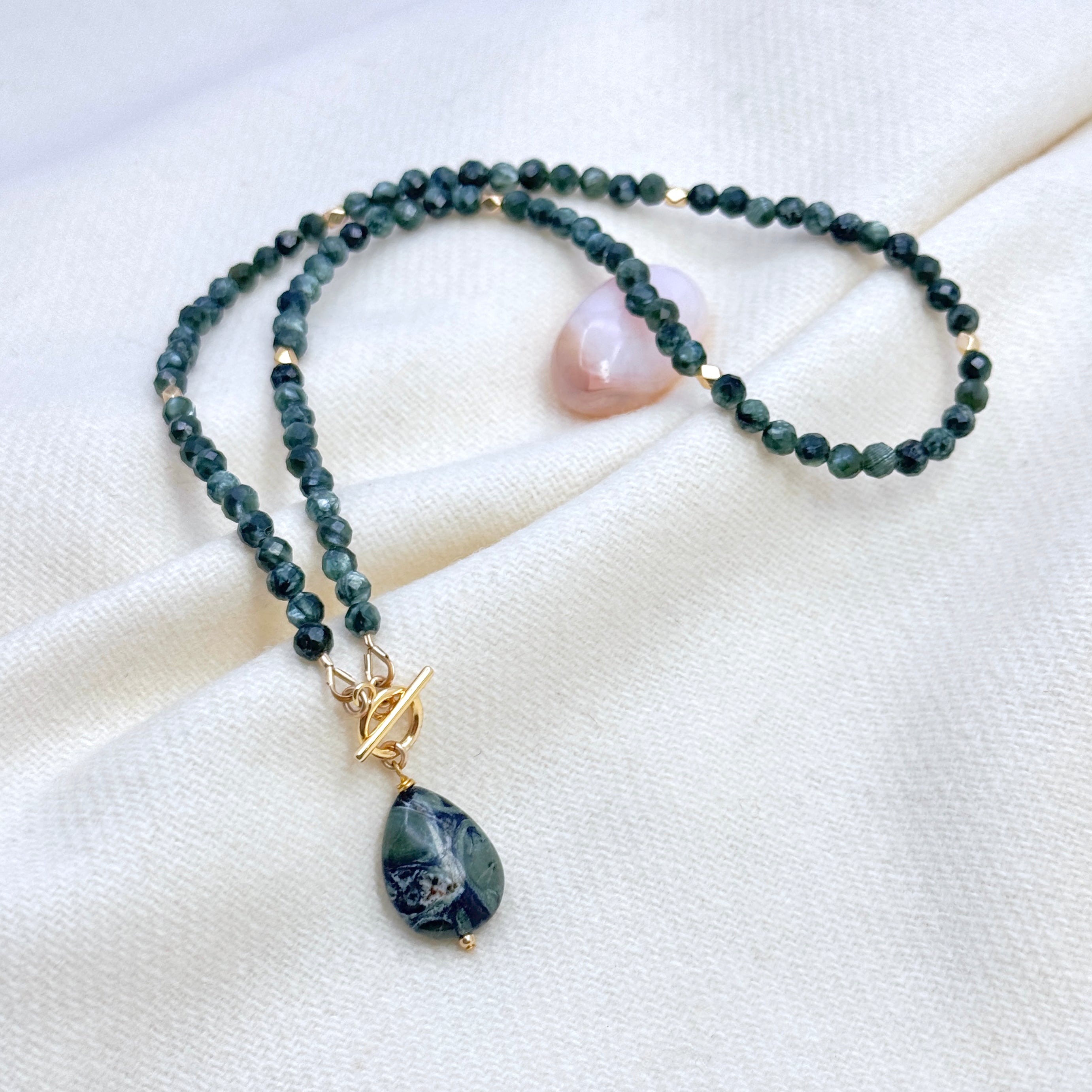 Seraphinite & Kambaba Jasper Toggle Necklace
