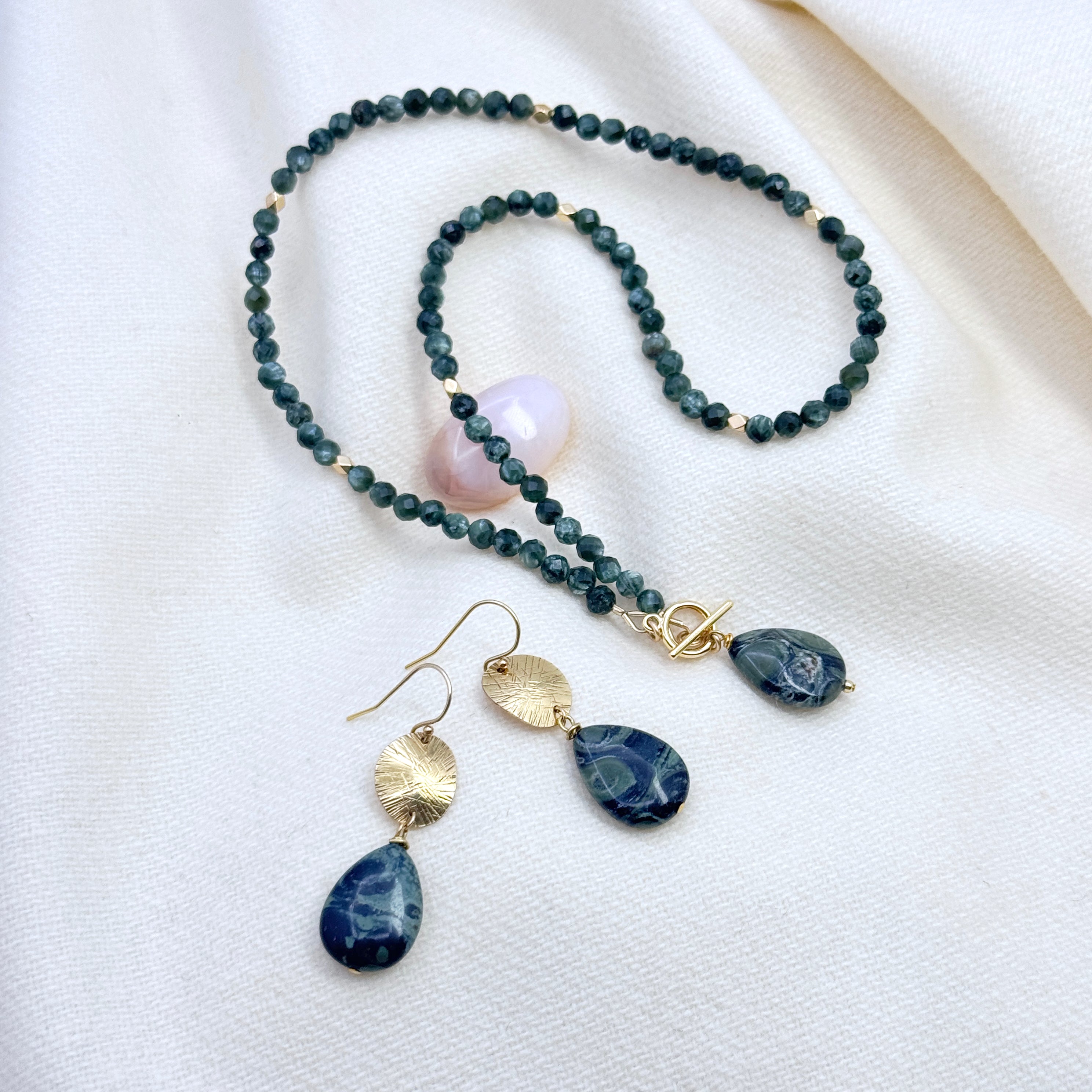 Seraphinite & Kambaba Jasper Toggle Necklace