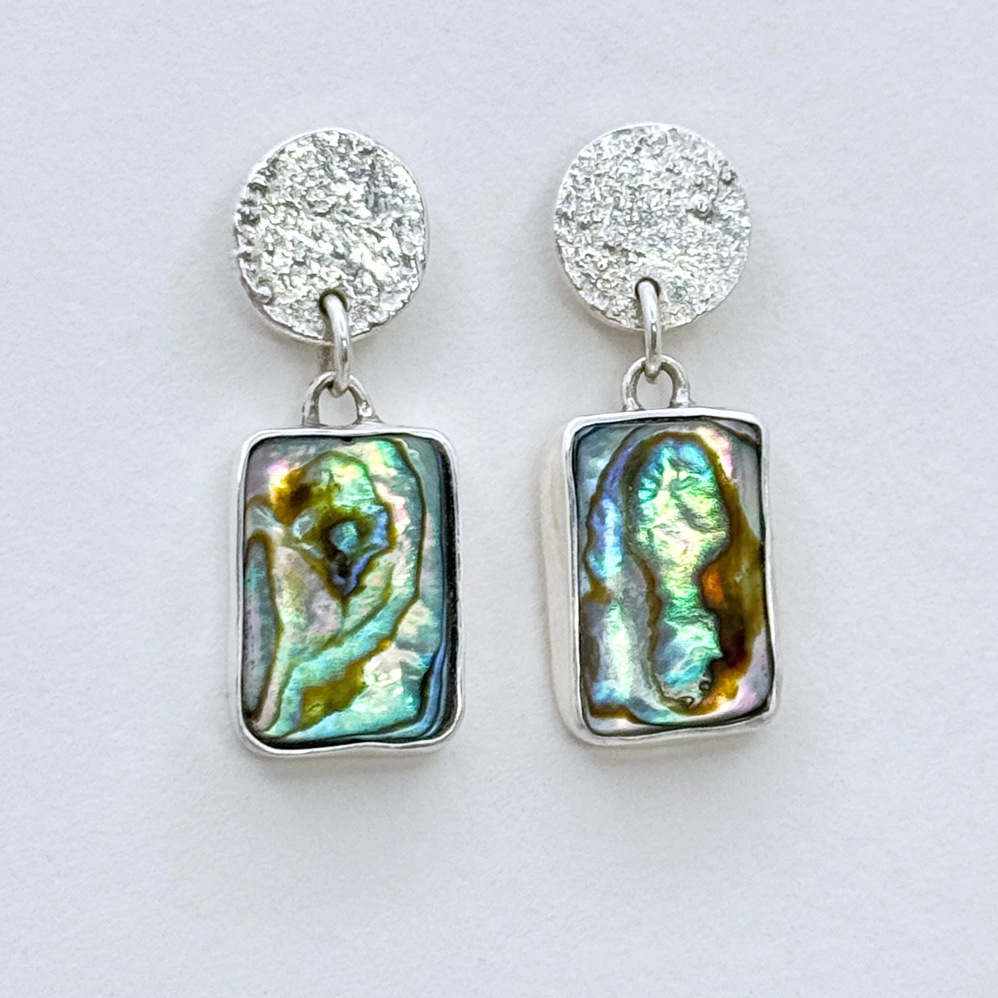 Abalone Shell Sterling Silver Drop Earrings