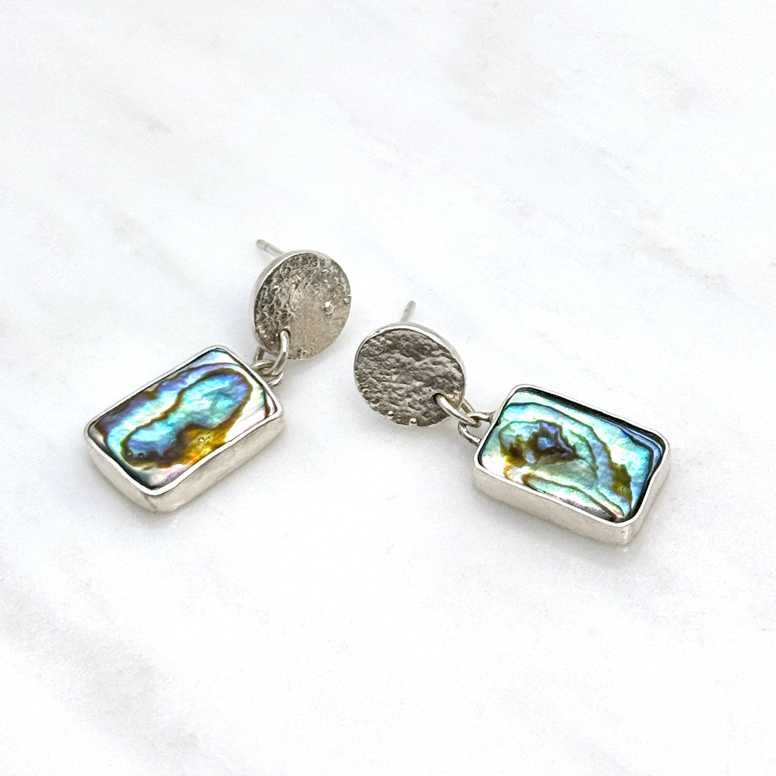 Abalone Shell Sterling Silver Drop Earrings