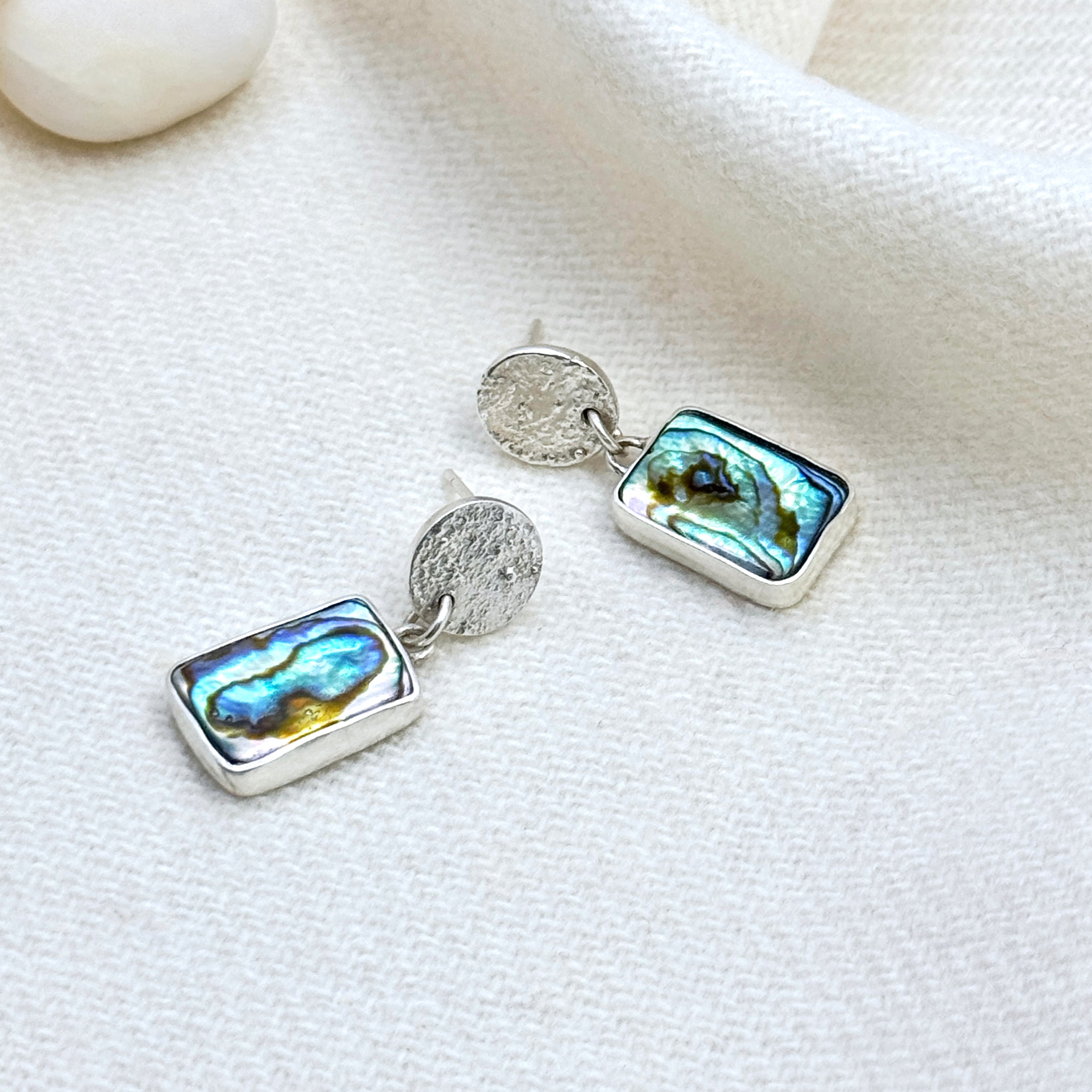 Abalone Shell Sterling Silver Drop Earrings