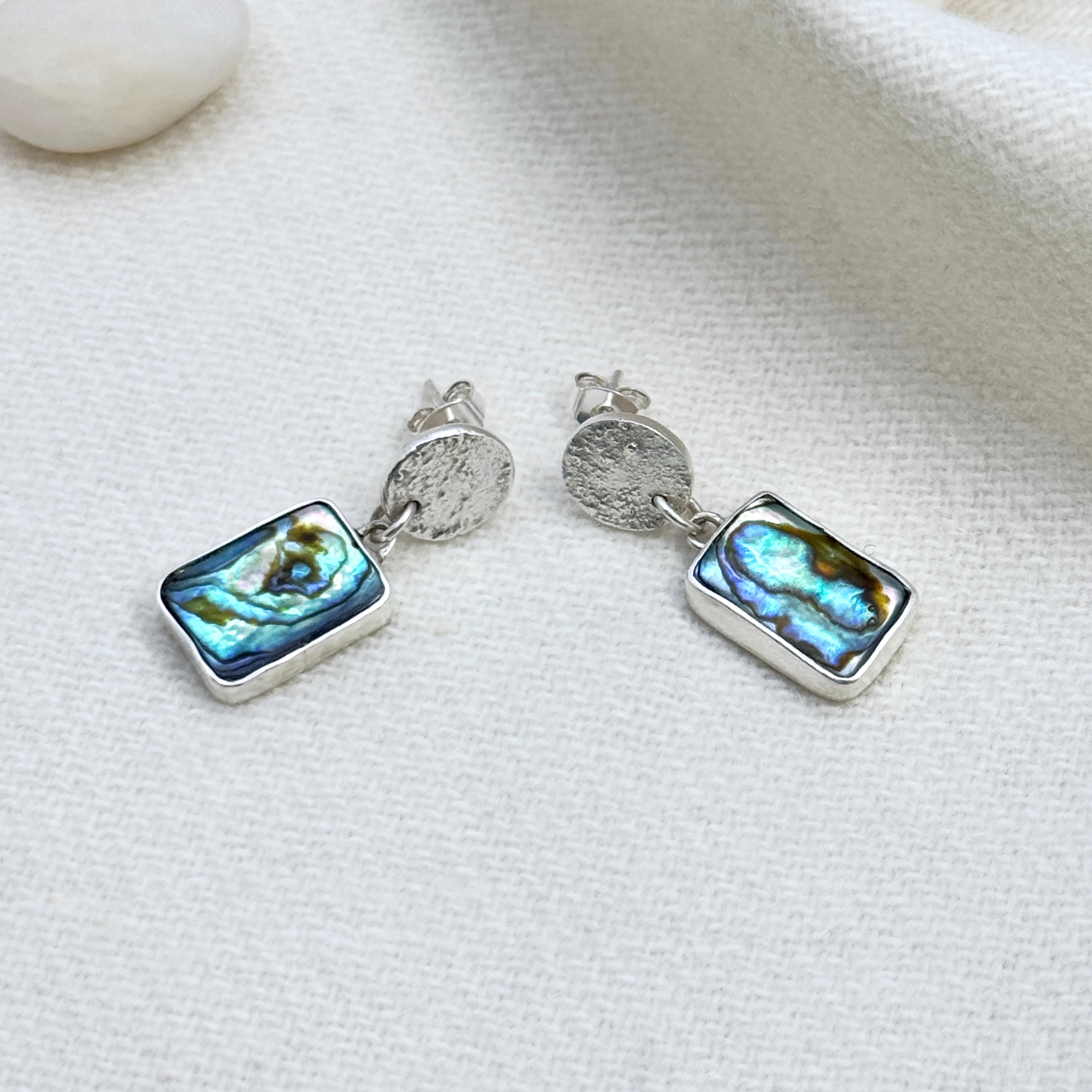 Abalone Shell Sterling Silver Drop Earrings