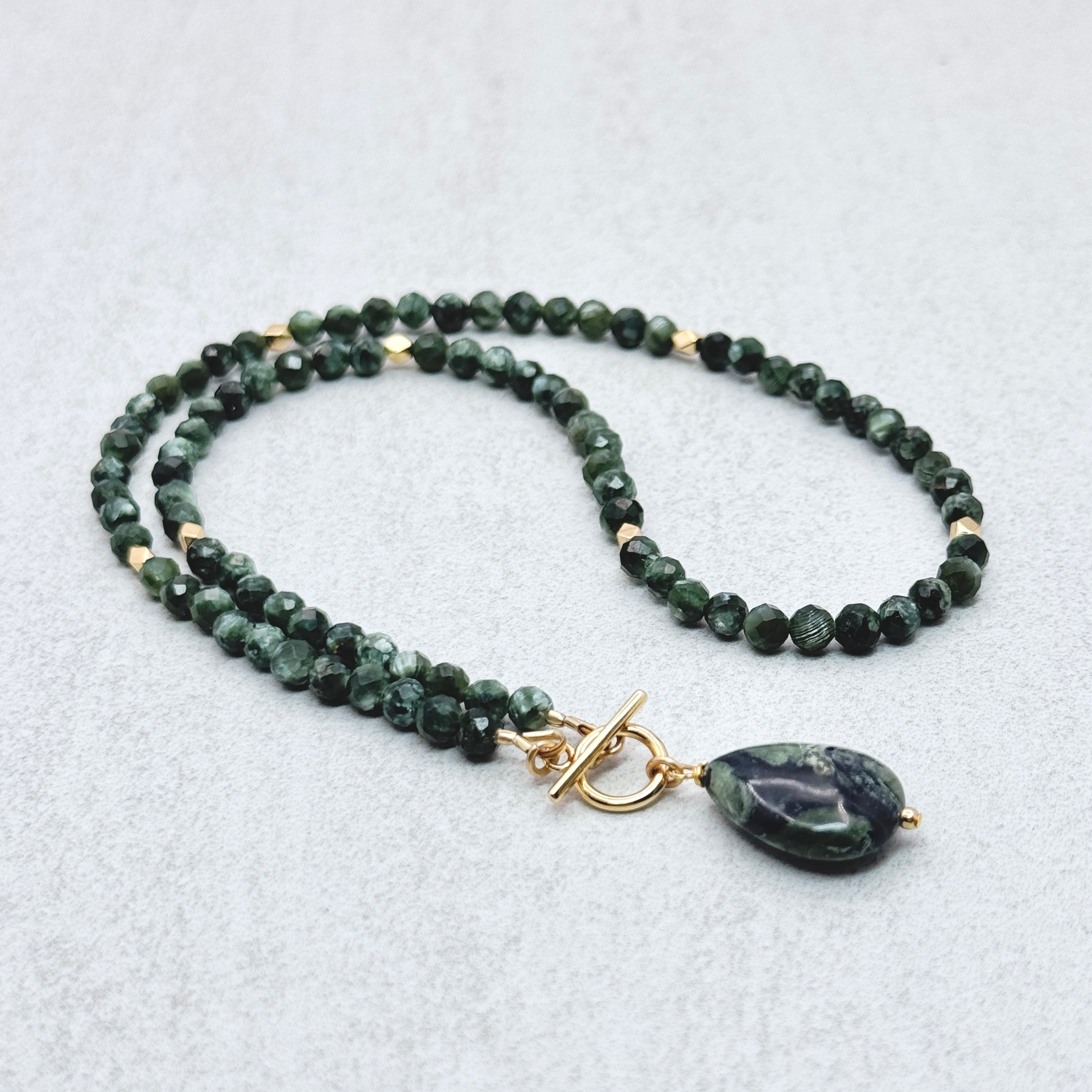 Seraphinite & Kambaba Jasper Toggle Necklace