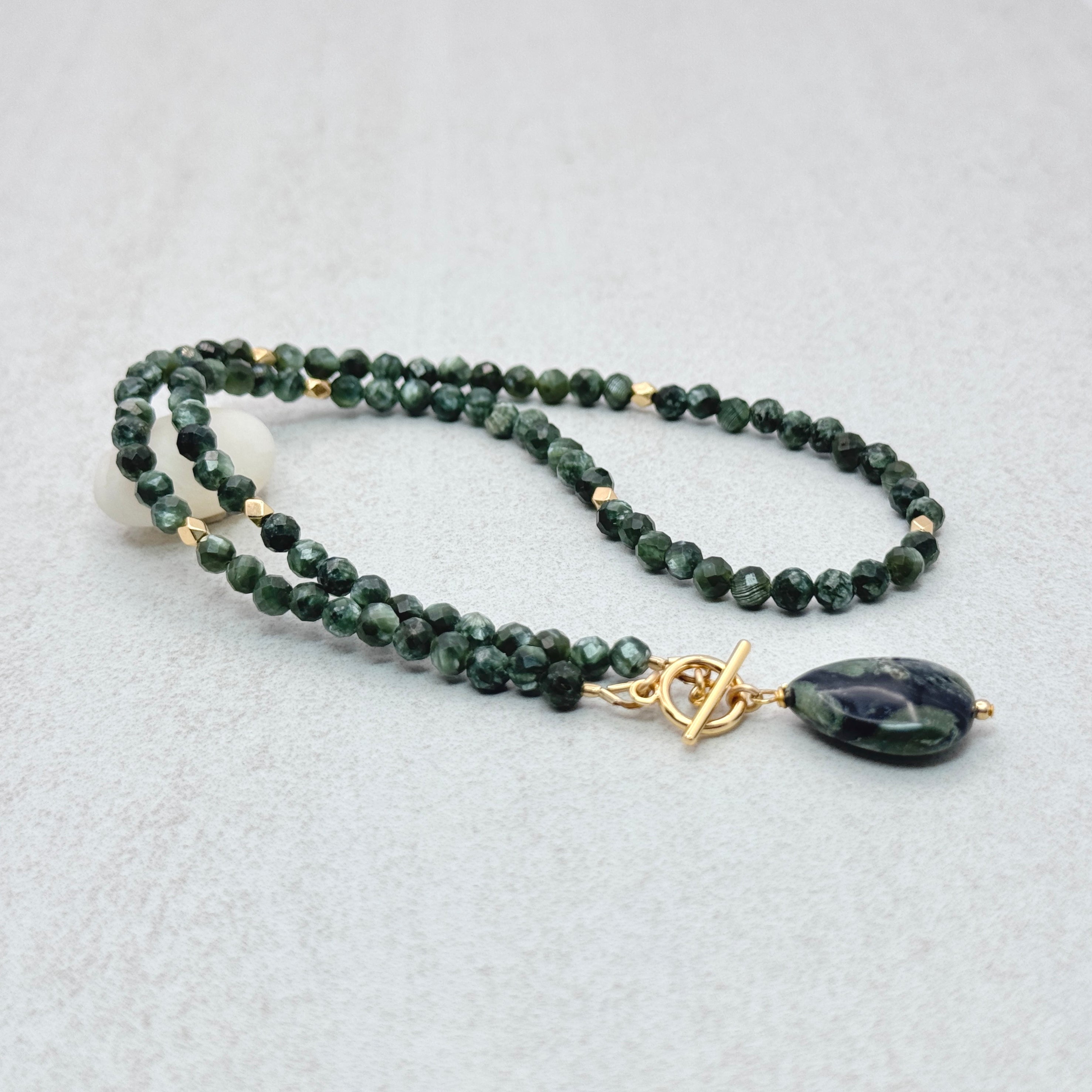 Seraphinite & Kambaba Jasper Toggle Necklace