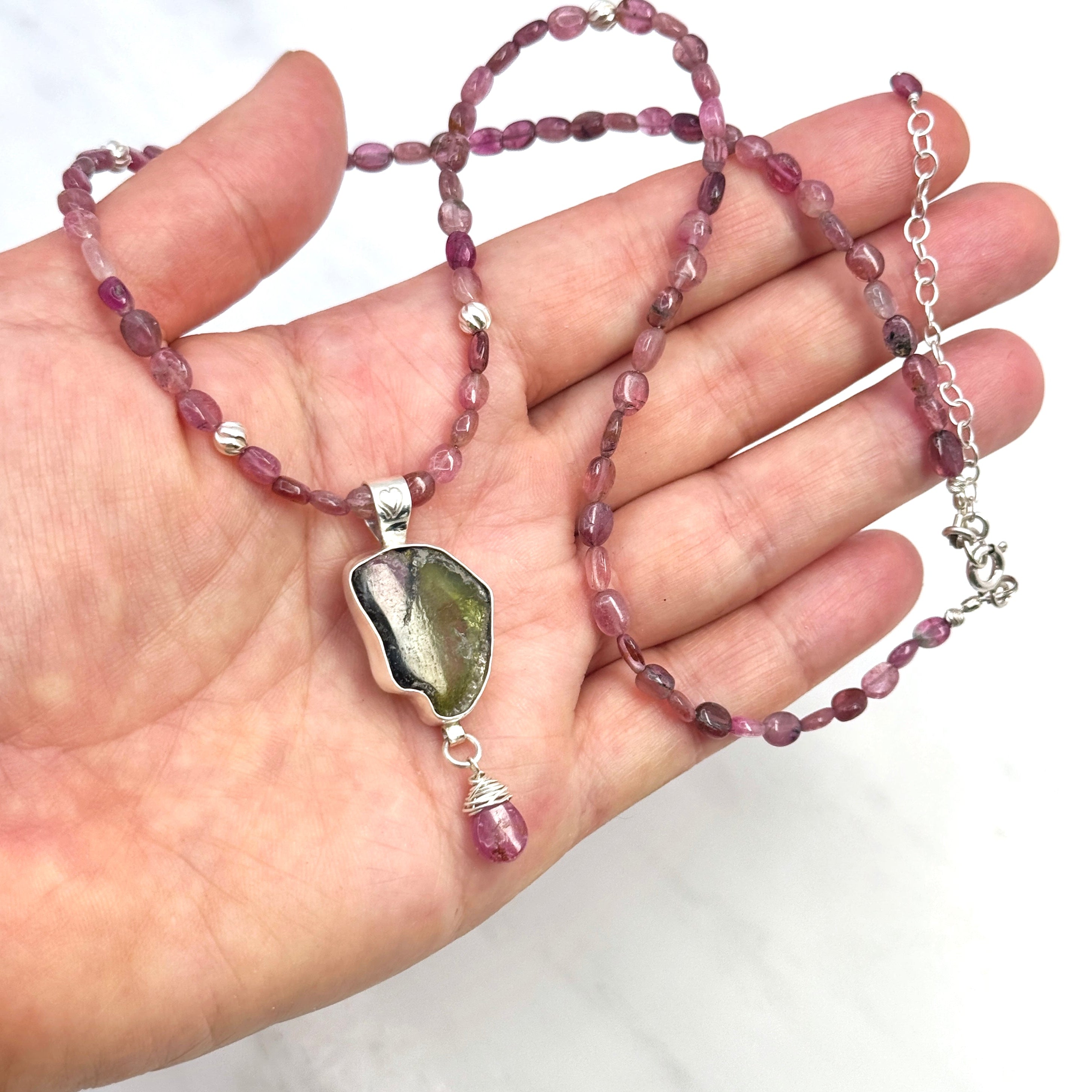 Tourmaline Sterling Silver Pendant Necklace