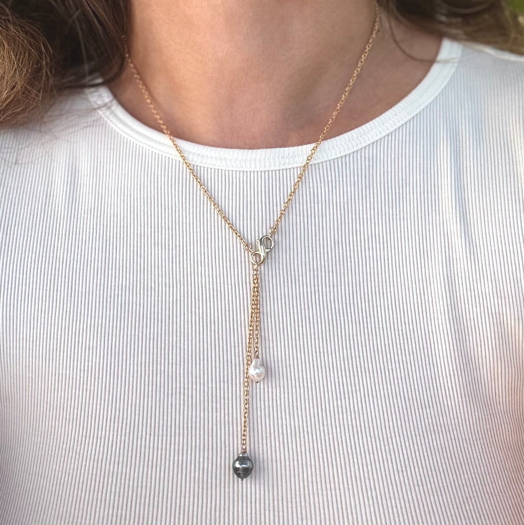 Tahitian & Freshwater Pearl Y-Style Necklace