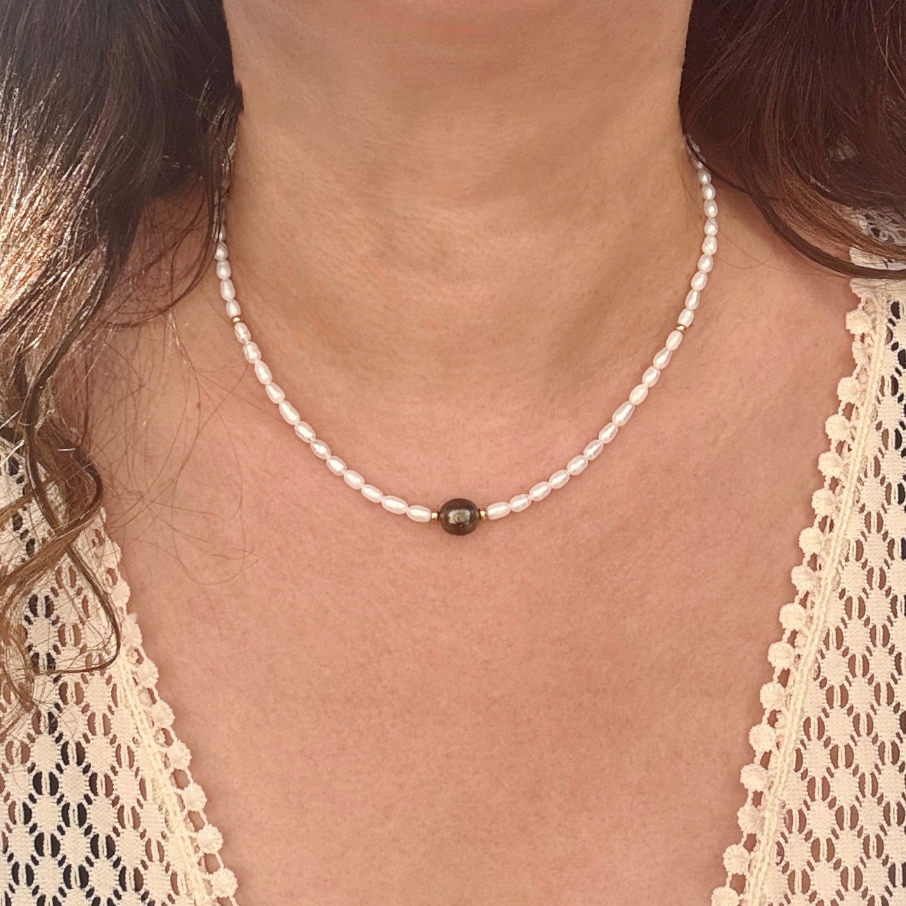 Tahitian & White Freshwater Pearl Necklace