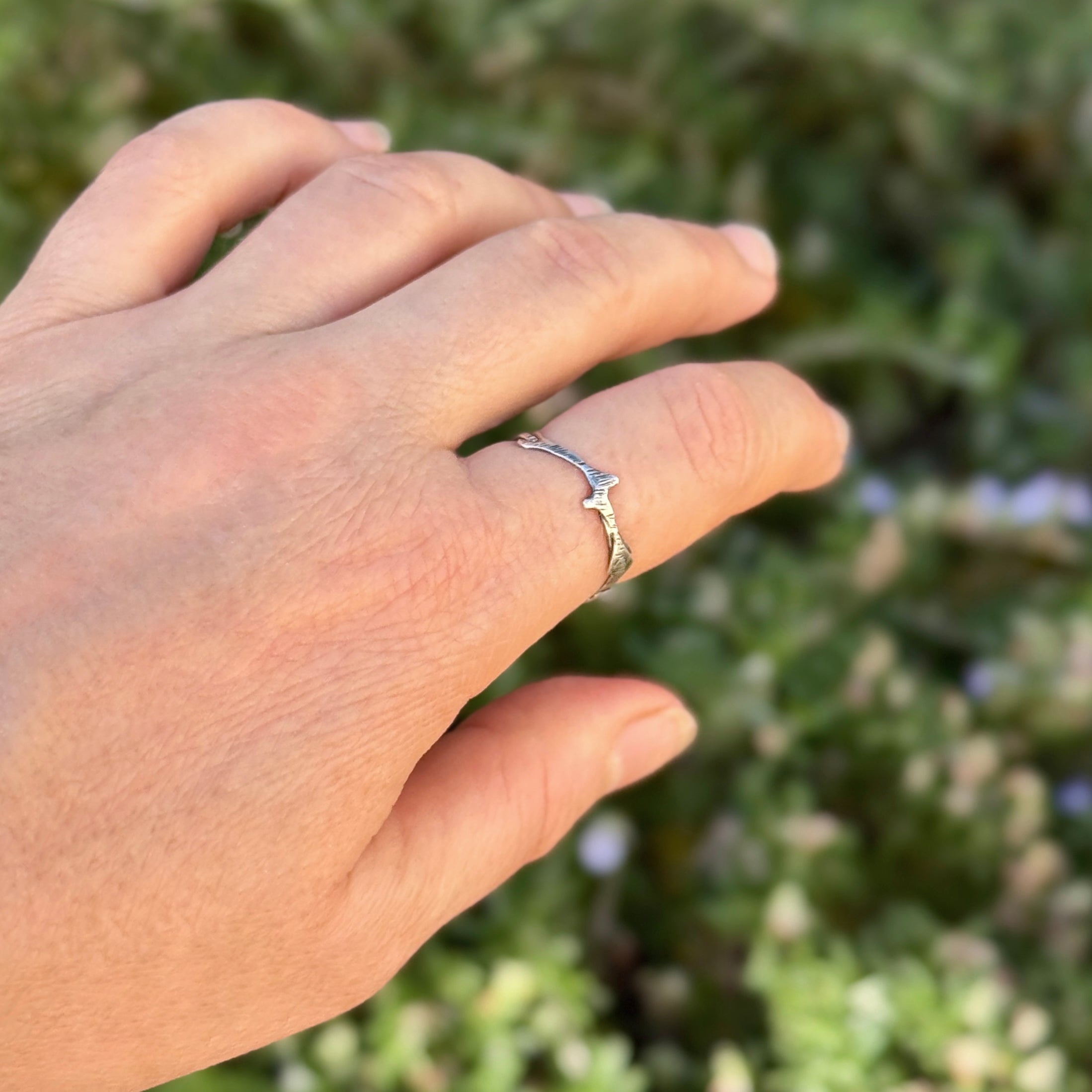 Sculpted Recycled Sterling Silver Ring Unisex