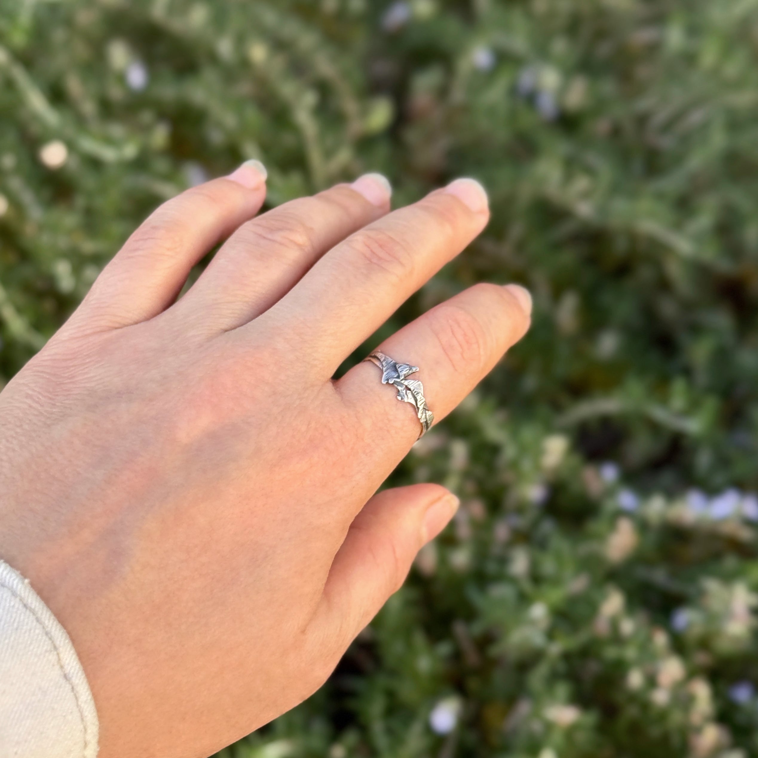 Sculpted Recycled Sterling Silver Ring Unisex