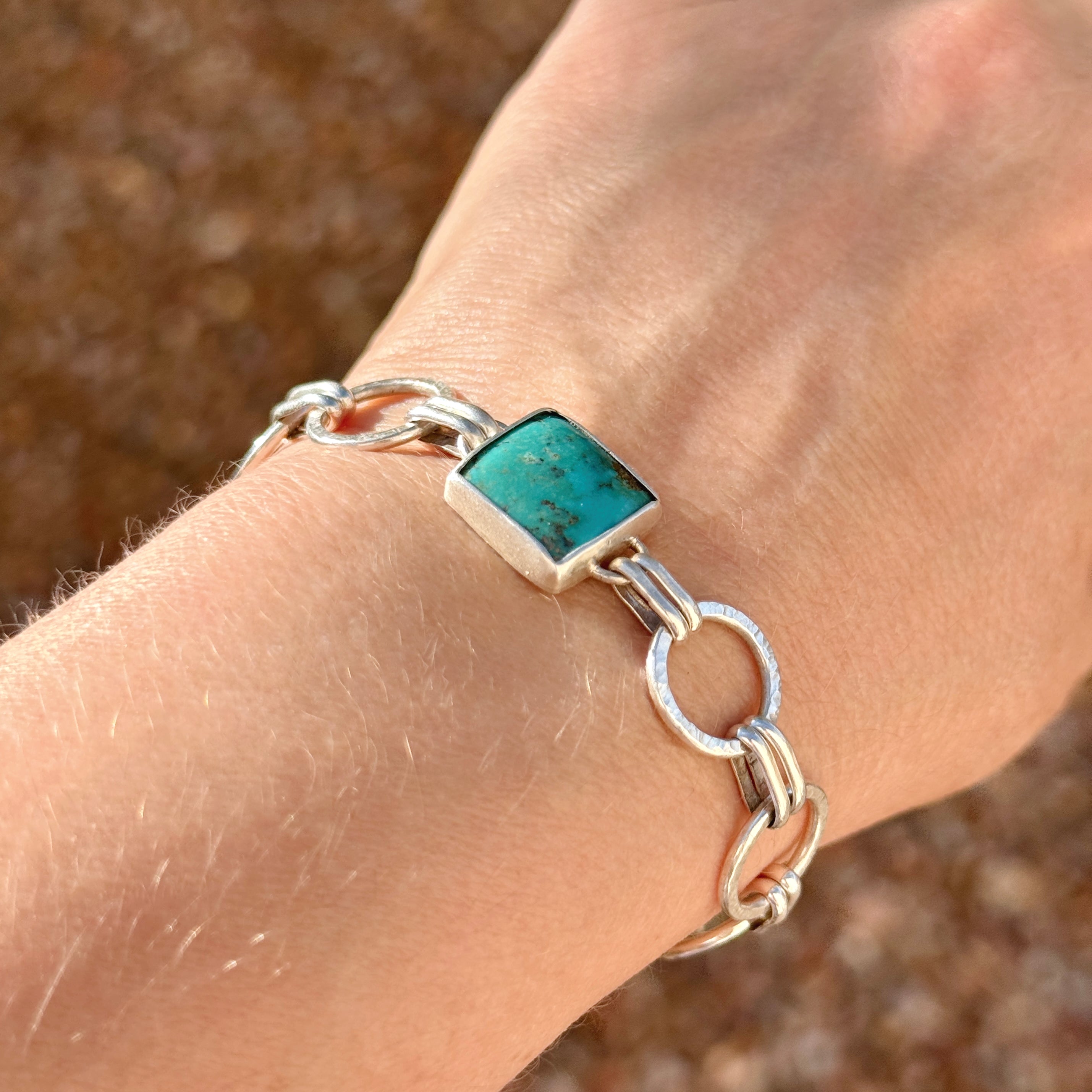 Sonoran Gold Turquoise & Silver Link Bracelet