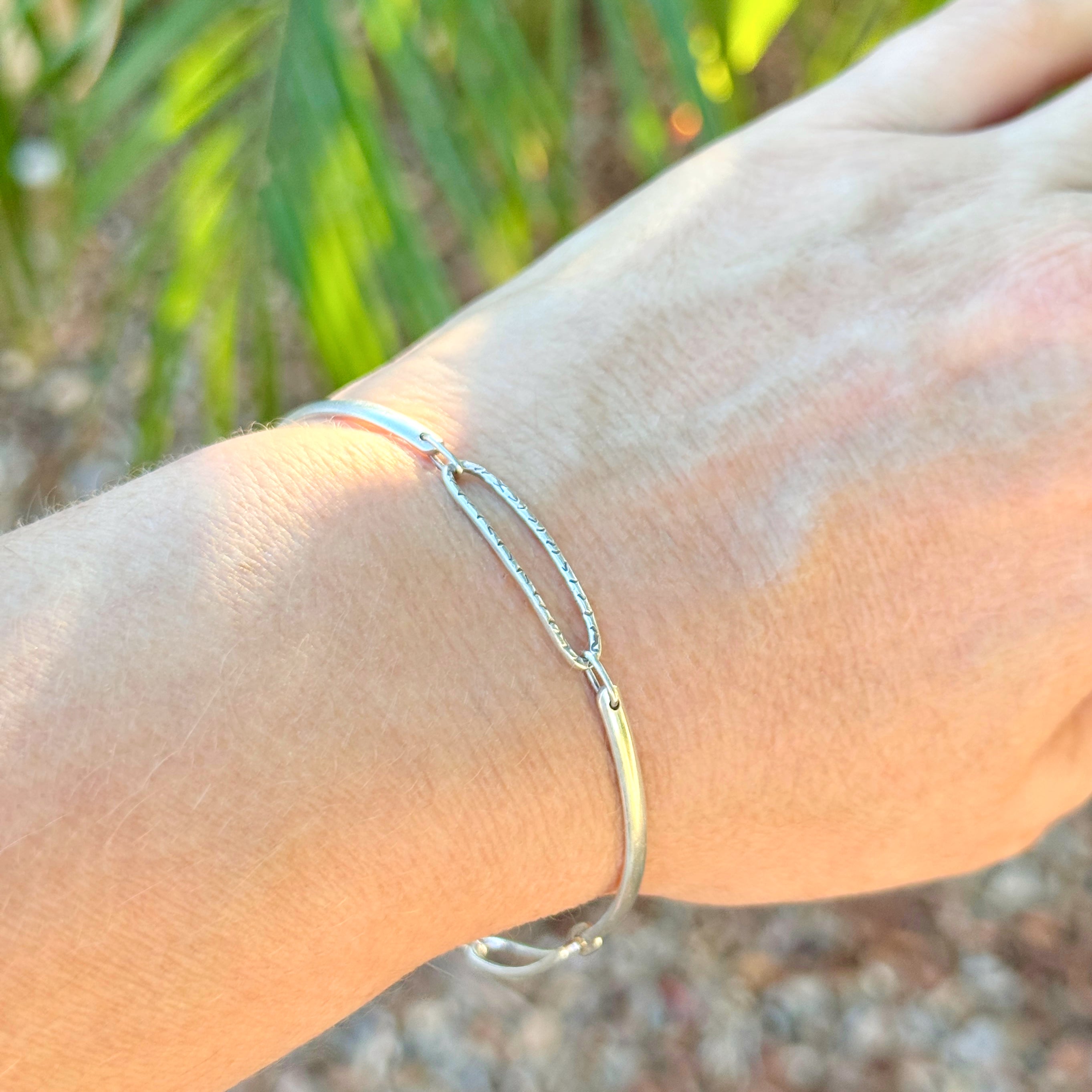 Handmade Sterling Silver Long Link Bracelet