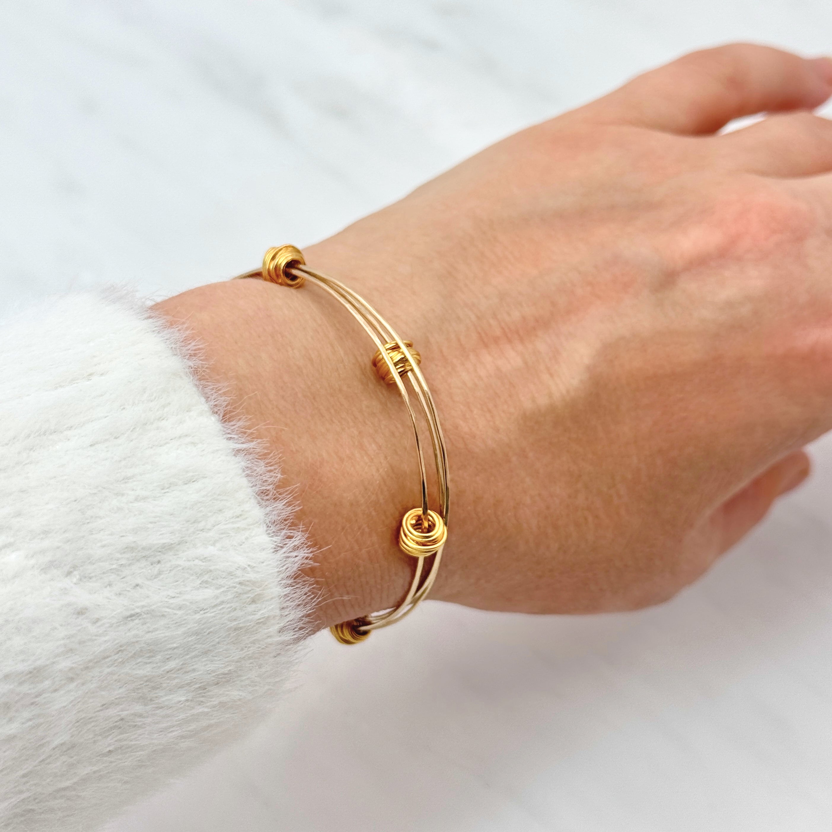 Gold-Filled Kinetic Vermeil Bead Bangle