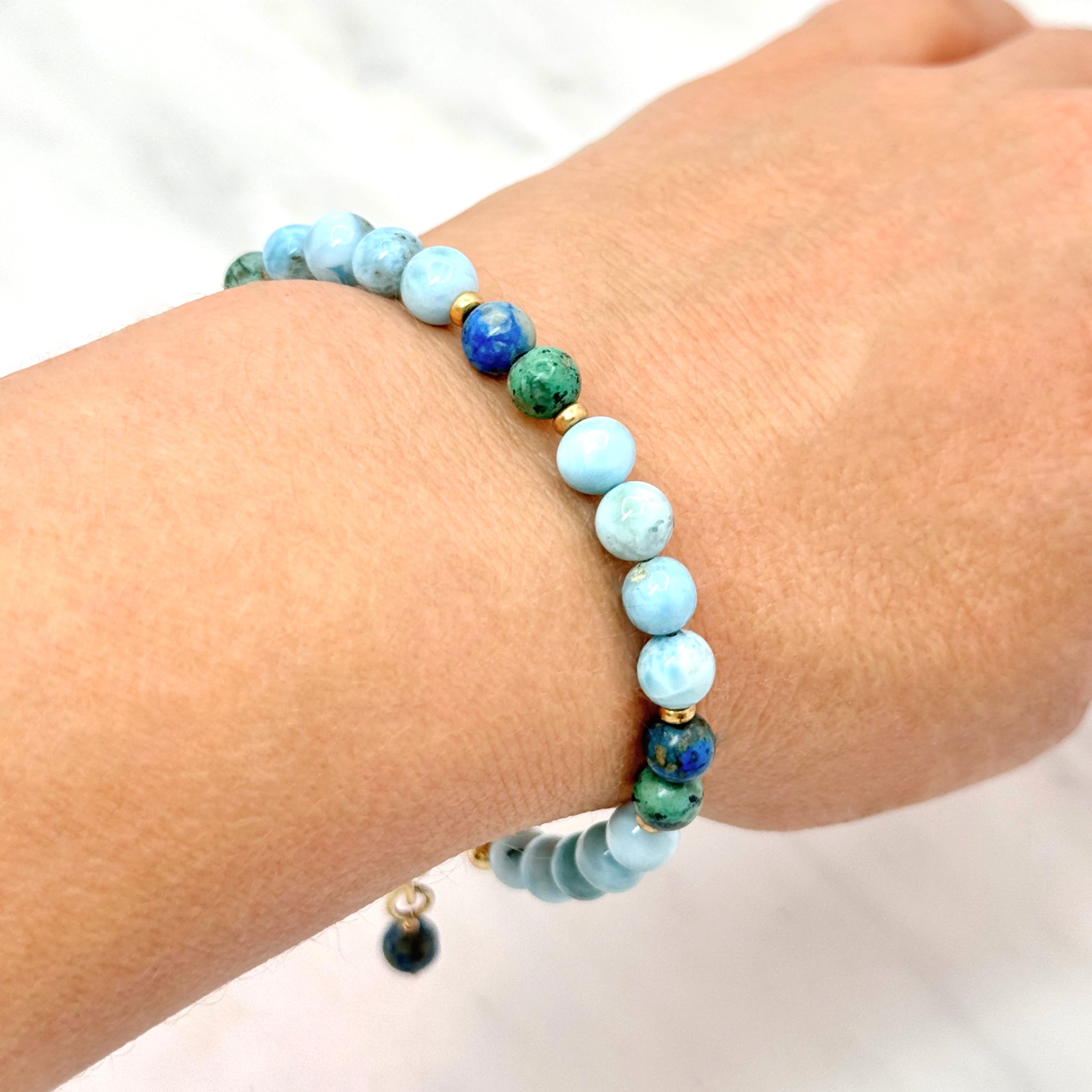 Larimar & Chrysocolla Gold-Filled Bracelet