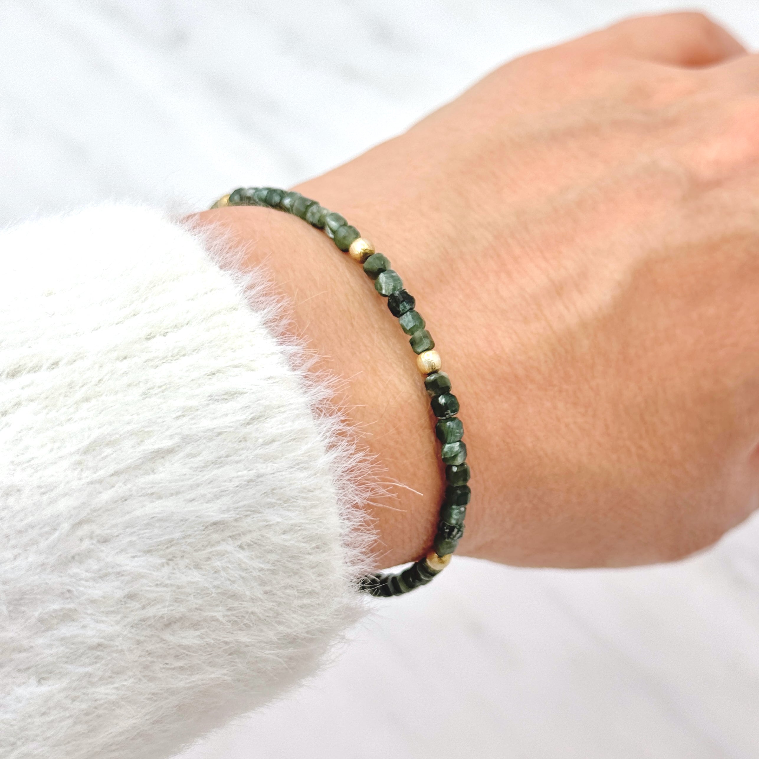 Seraphinite Gold-Filled Adjustable Bracelet