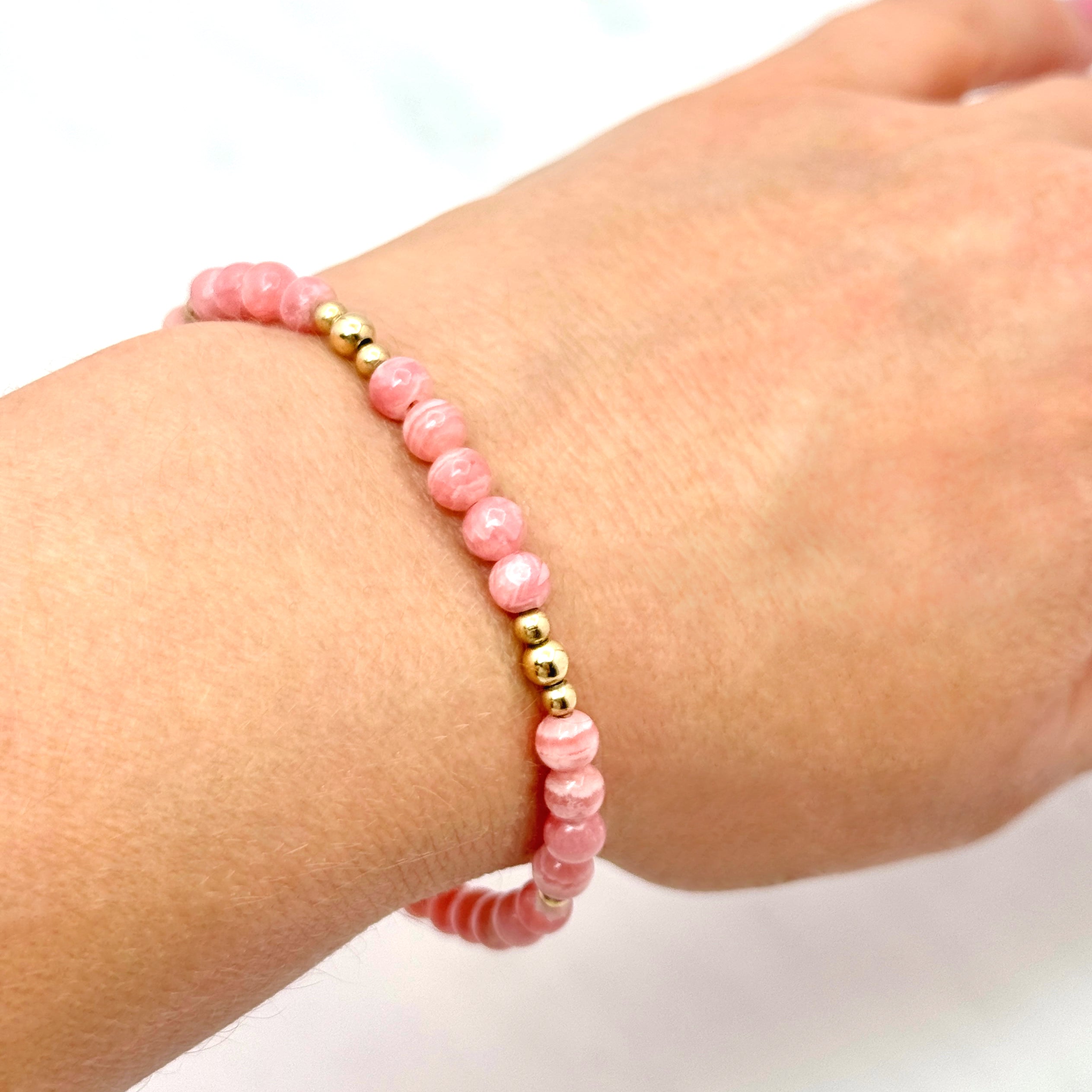 Rhodochrosite Gold-Filled Bracelet
