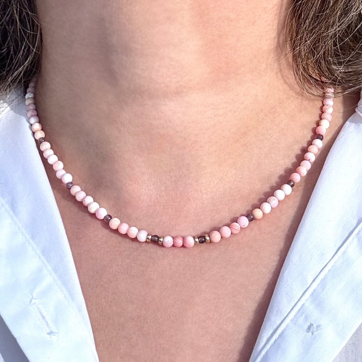 Pink Conch Shell & Amethyst Necklace