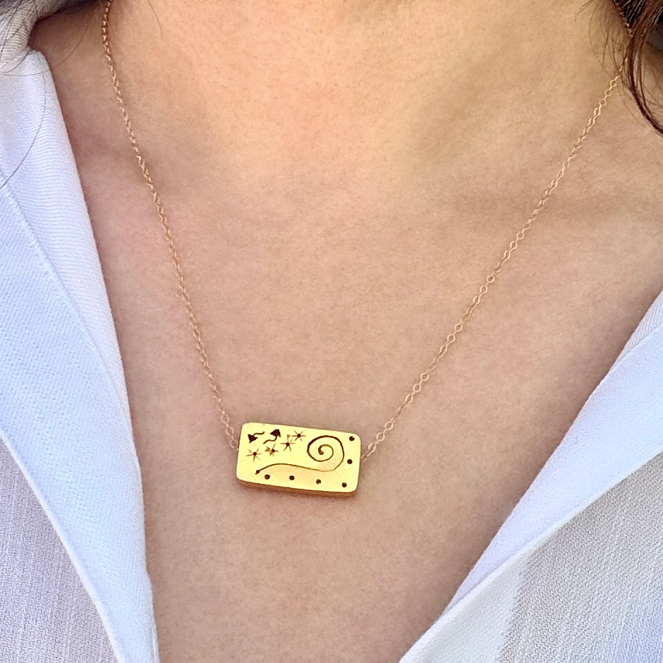 Vermeil Abstract Bar & Gold-Filled Necklace
