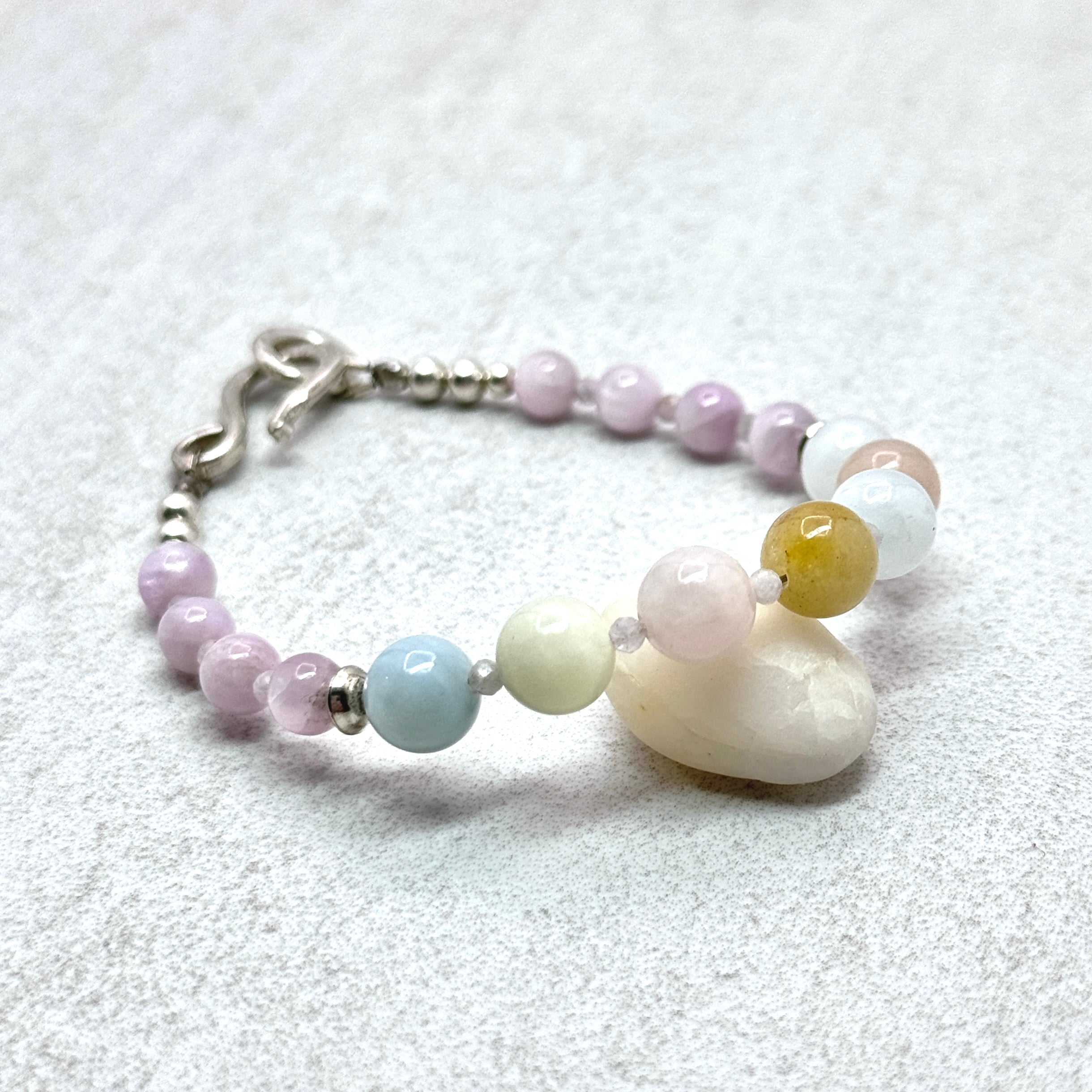 Kunzite & Morganite Sterling Silver Bracelet