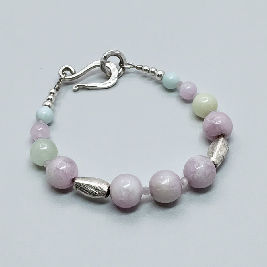 Pastel Gemstones & Sterling Silver Bracelet