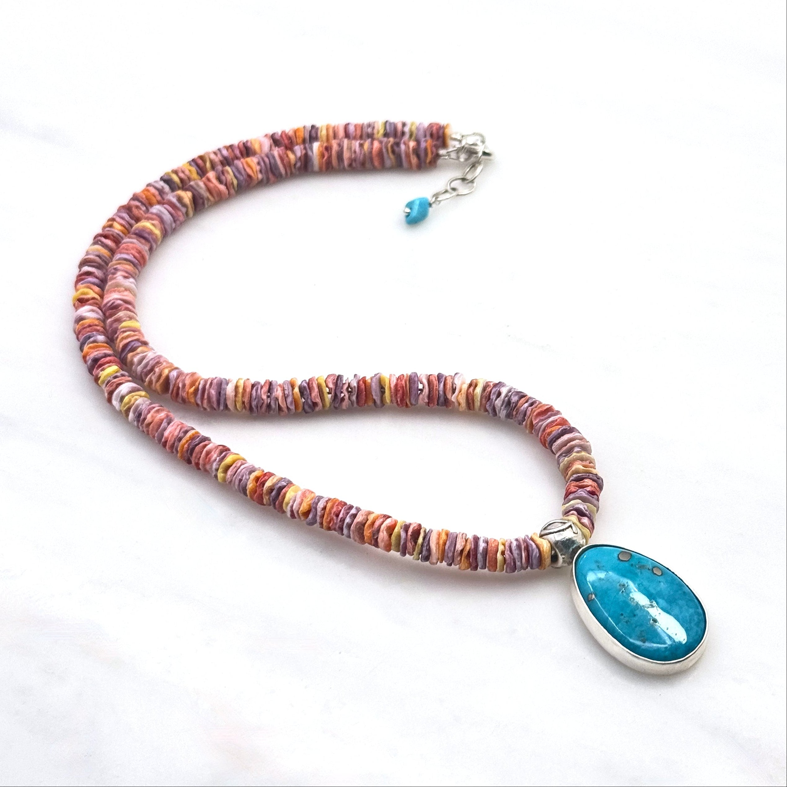 Blue Turquoise & Scallop Shell Necklace