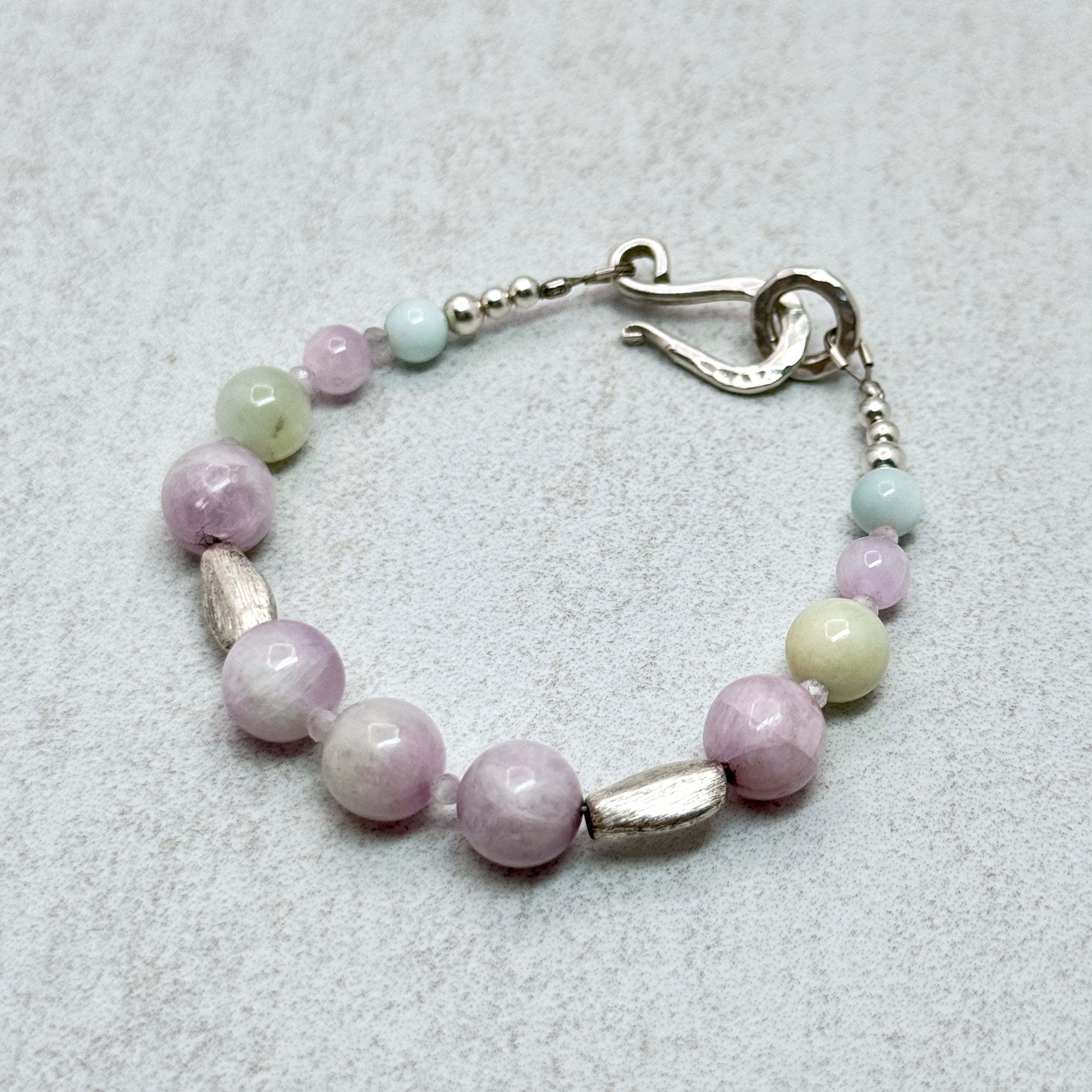 Pastel Gemstones & Sterling Silver Bracelet