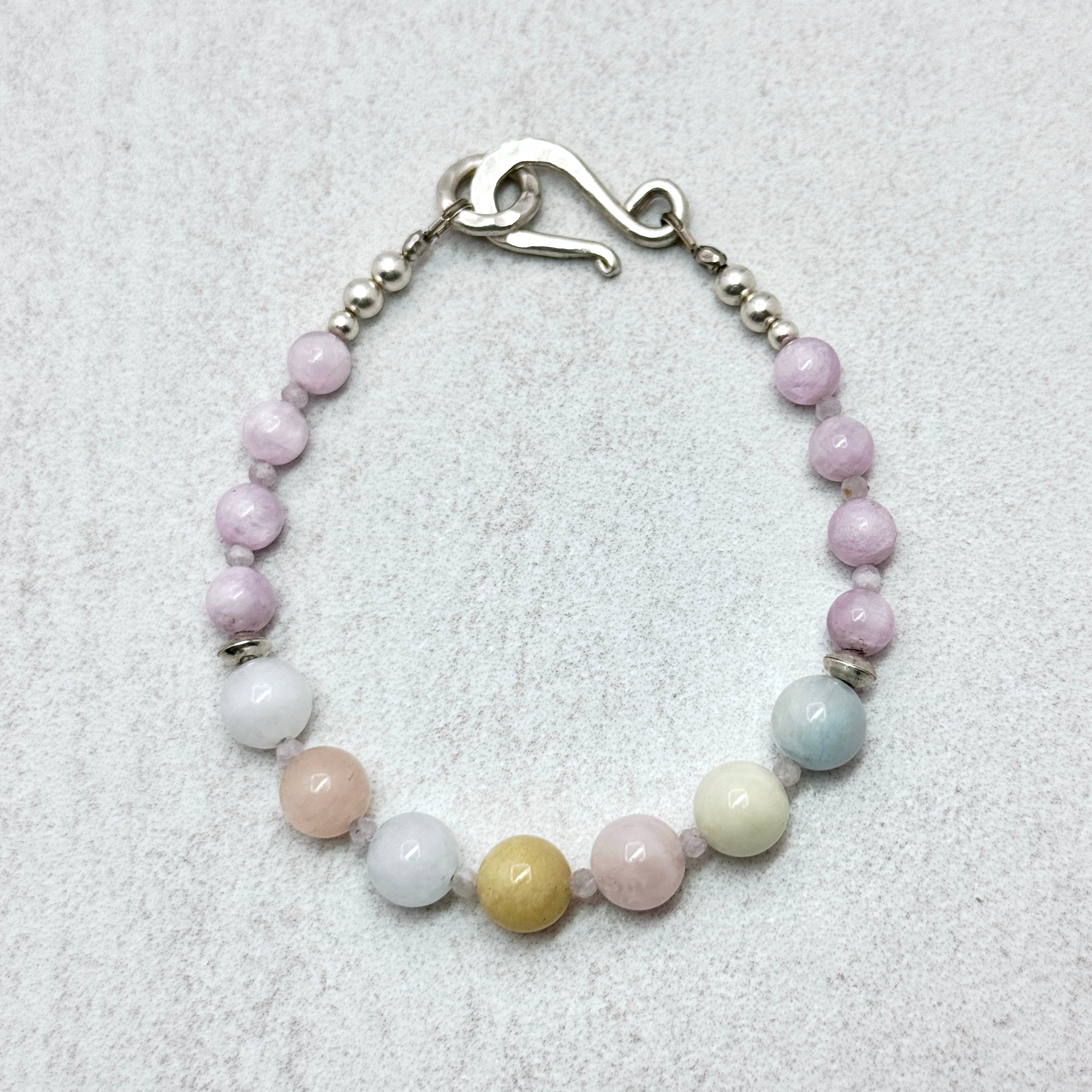 Kunzite & Morganite Sterling Silver Bracelet