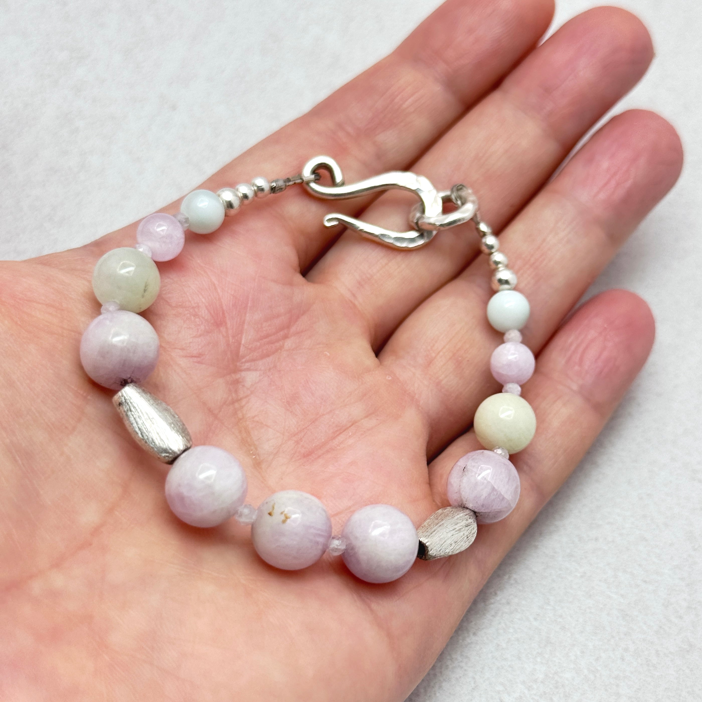 Pastel Gemstones & Sterling Silver Bracelet