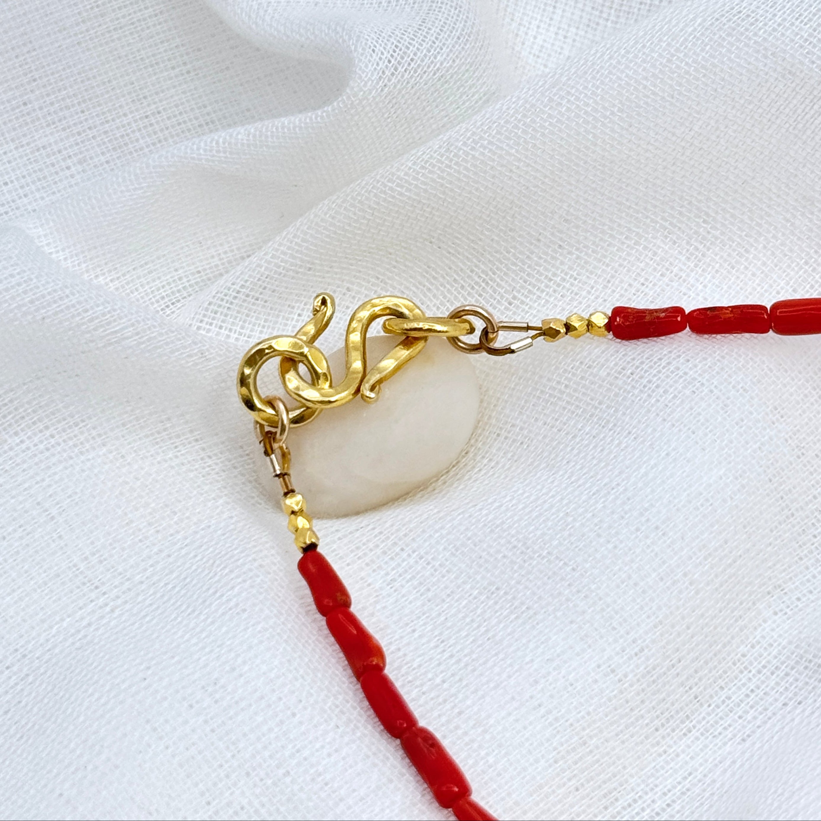 Italian Coral Necklace with Vermeil Accents