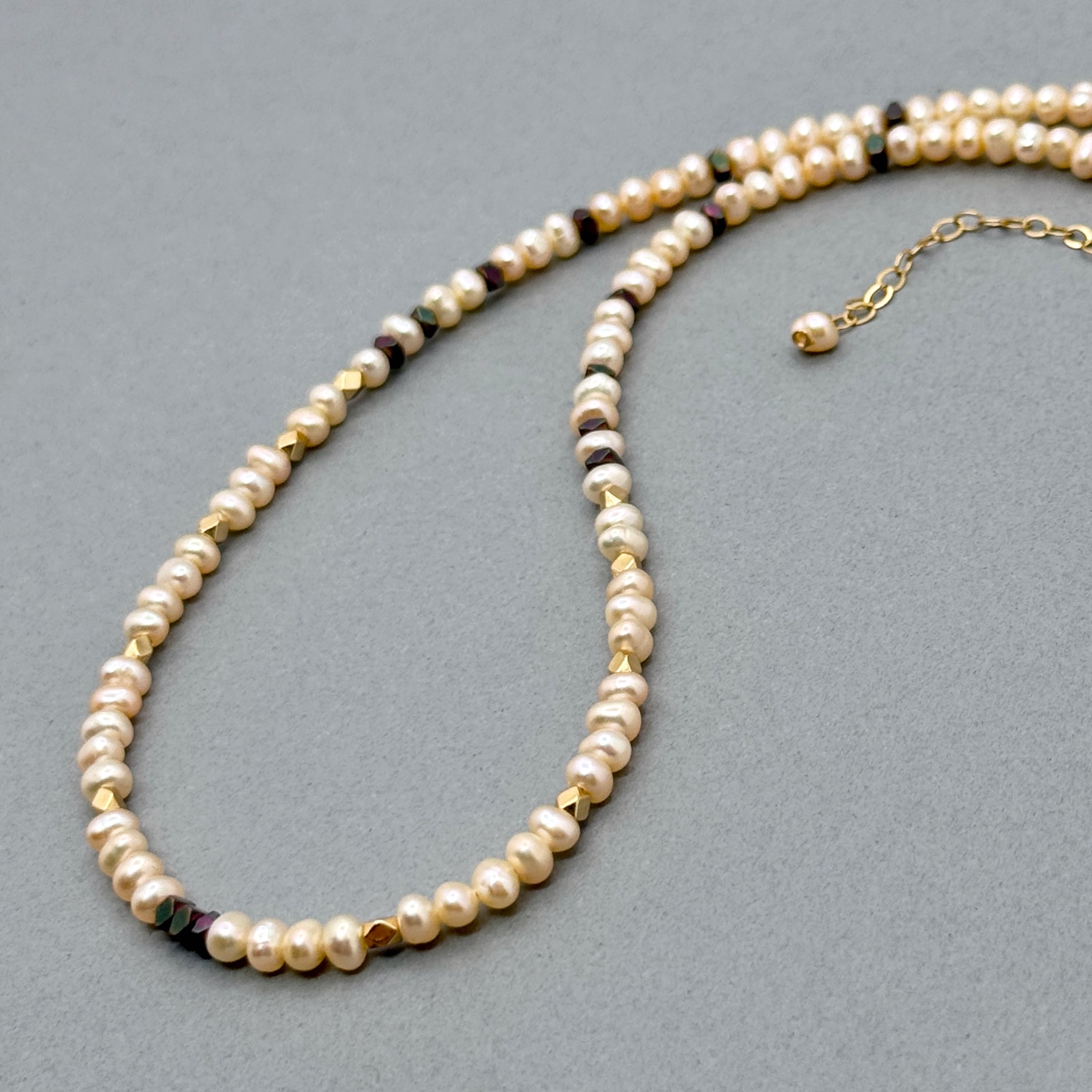 Ivory Pearl, Hematite, & Gold-Filled Necklace