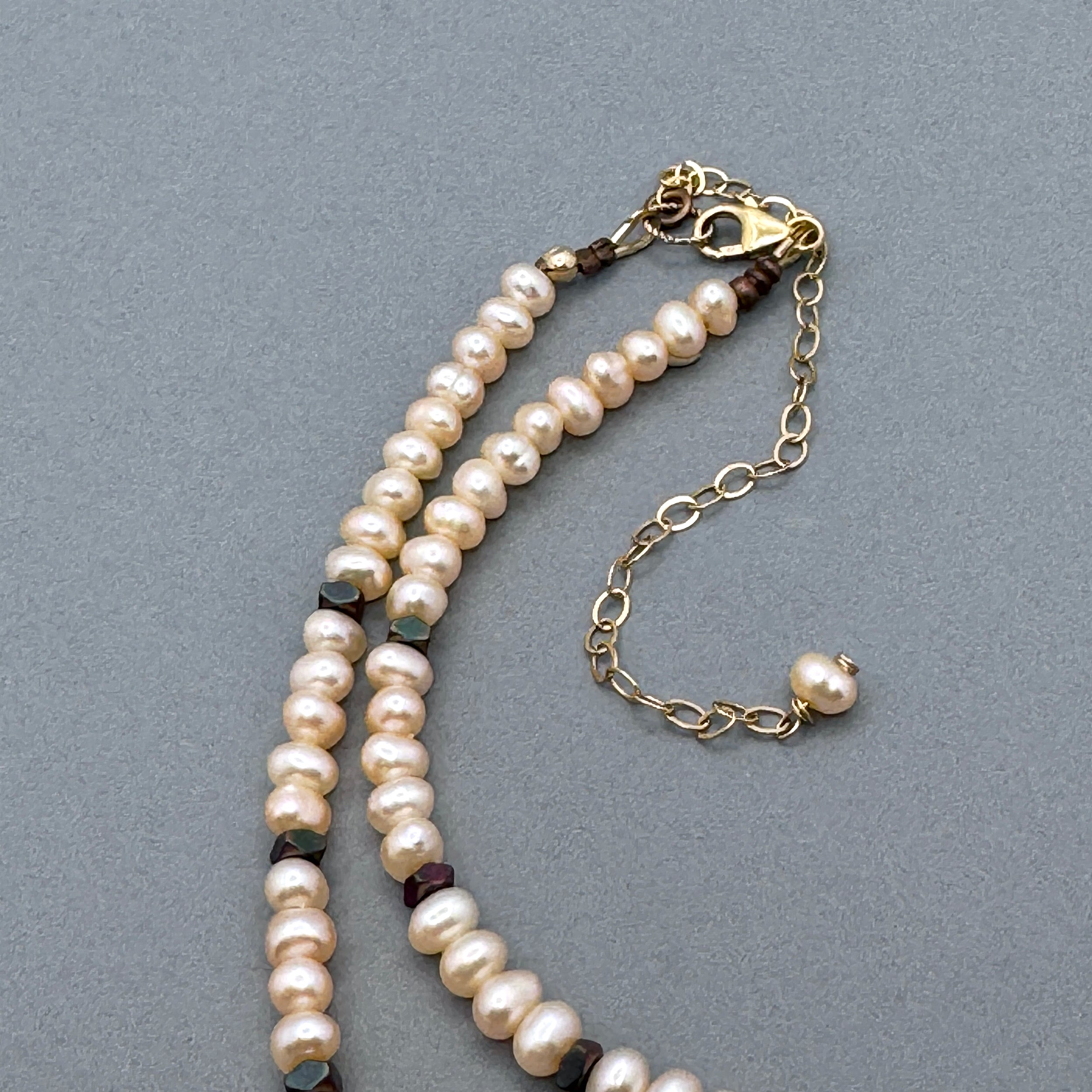 Ivory Pearl, Hematite, & Gold-Filled Necklace