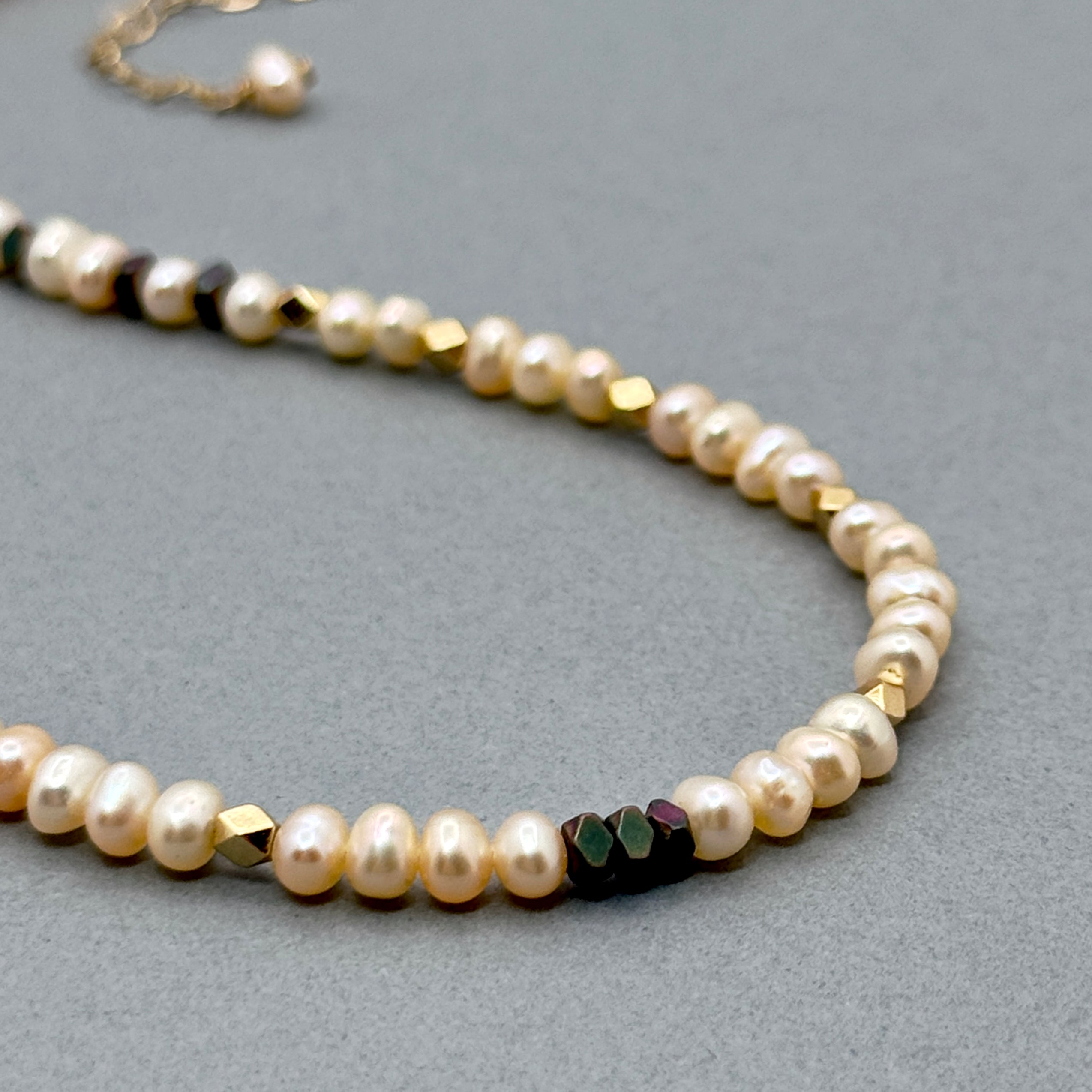 Ivory Pearl, Hematite, & Gold-Filled Necklace