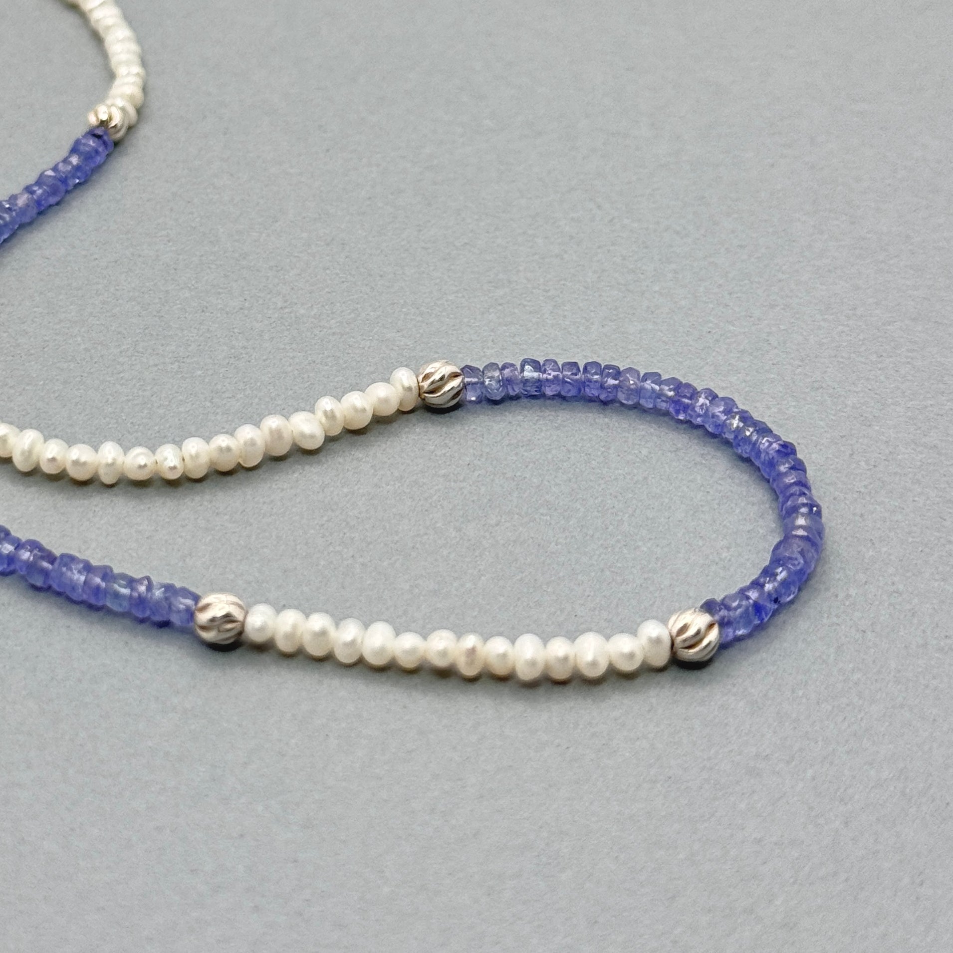 Tanzanite & Pearl Sterling Silver Choker