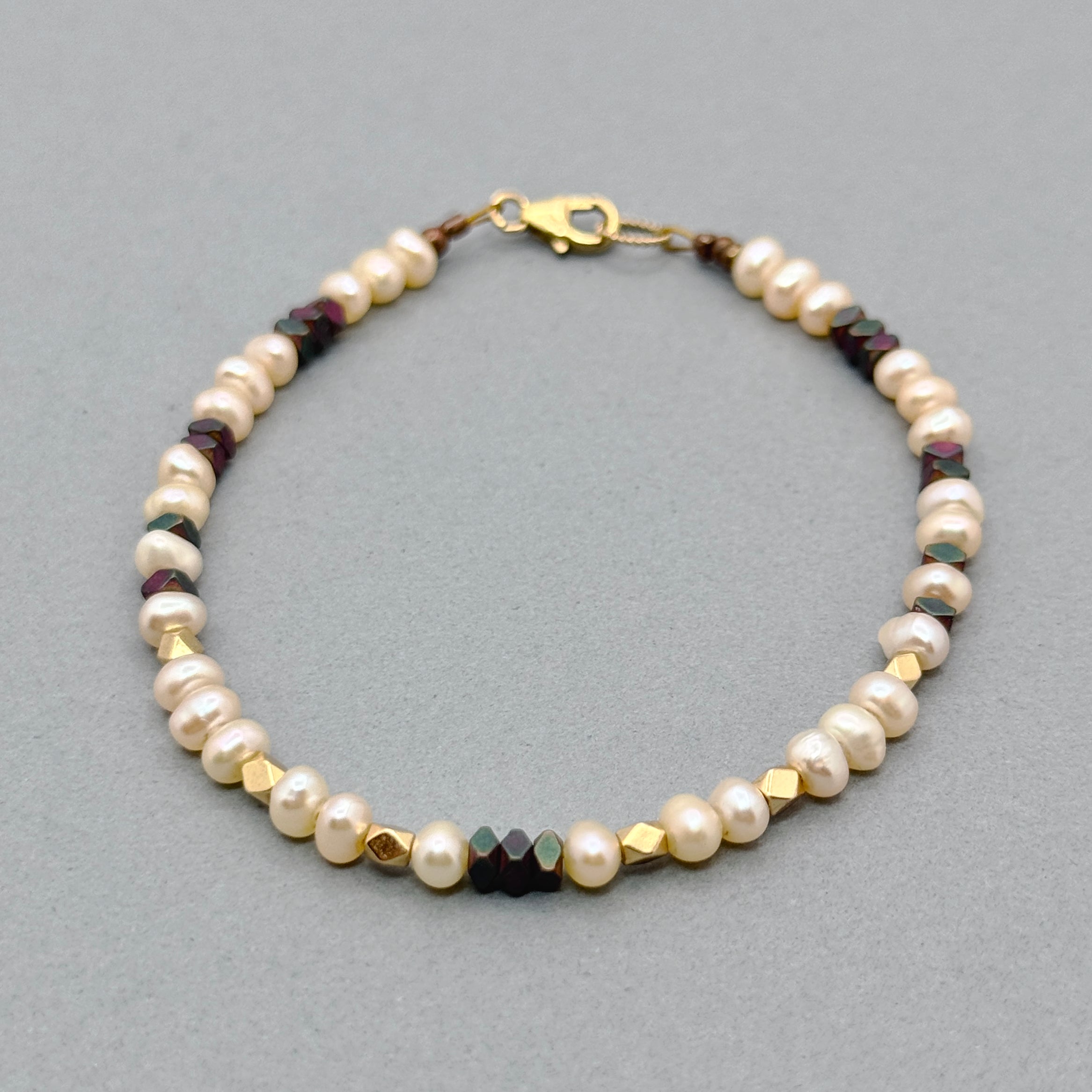 Ivory Pearl, Hematite, & Gold-Filled Bracelet