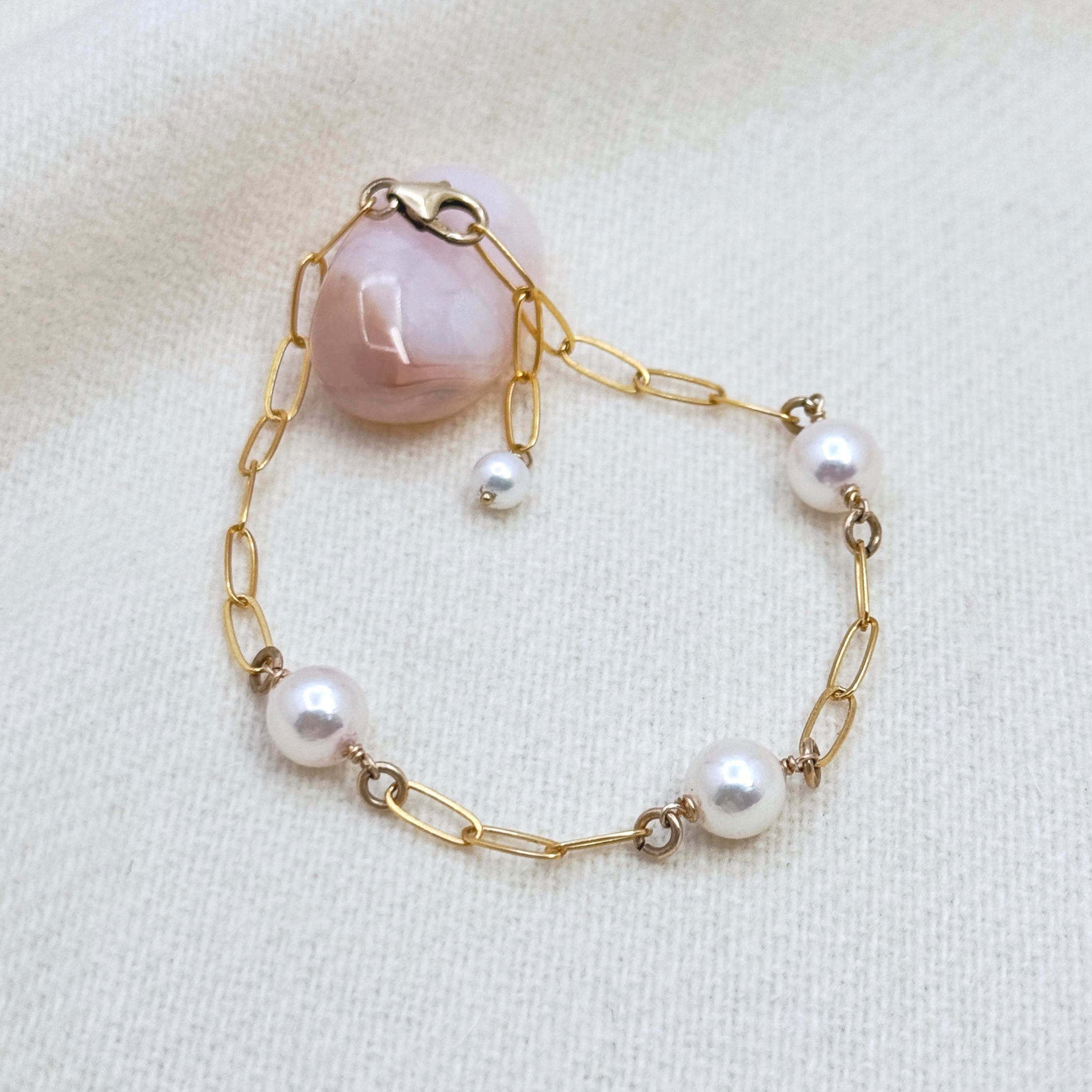 Akoya Pearl & 14Kt Gold-Filled Link Bracelet