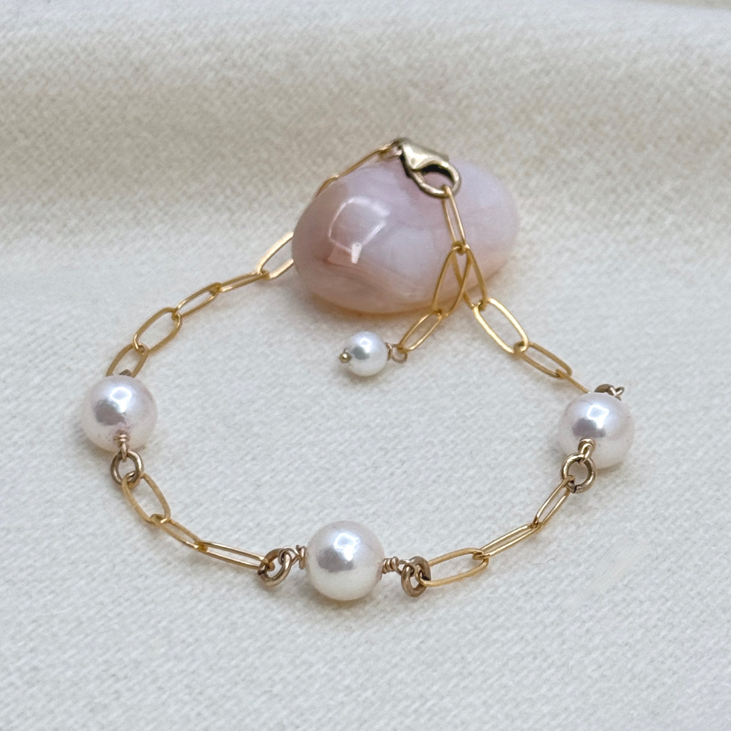 Akoya Pearl & 14Kt Gold-Filled Link Bracelet