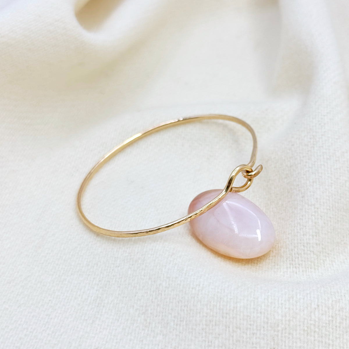 Gold-Filled Hammered Oval Bangle Bracelet