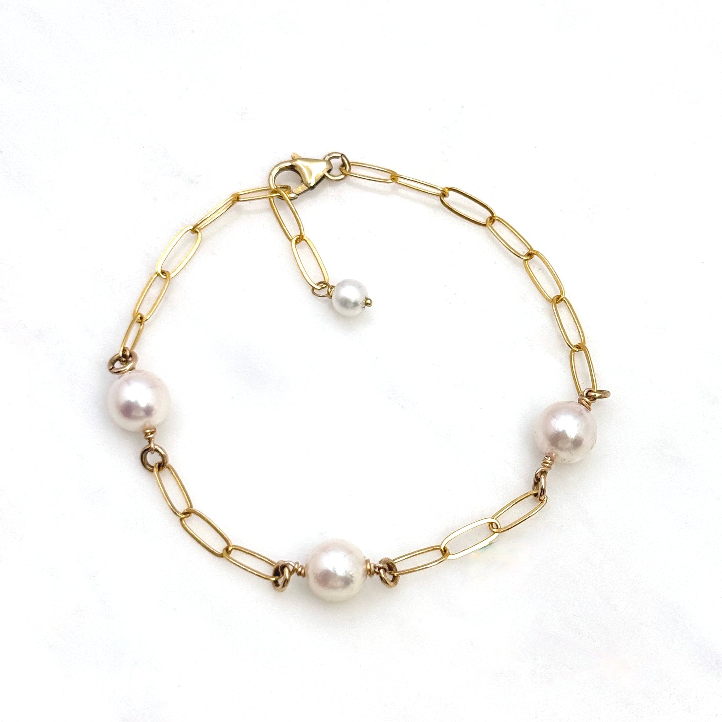Akoya Pearl & 14Kt Gold-Filled Link Bracelet