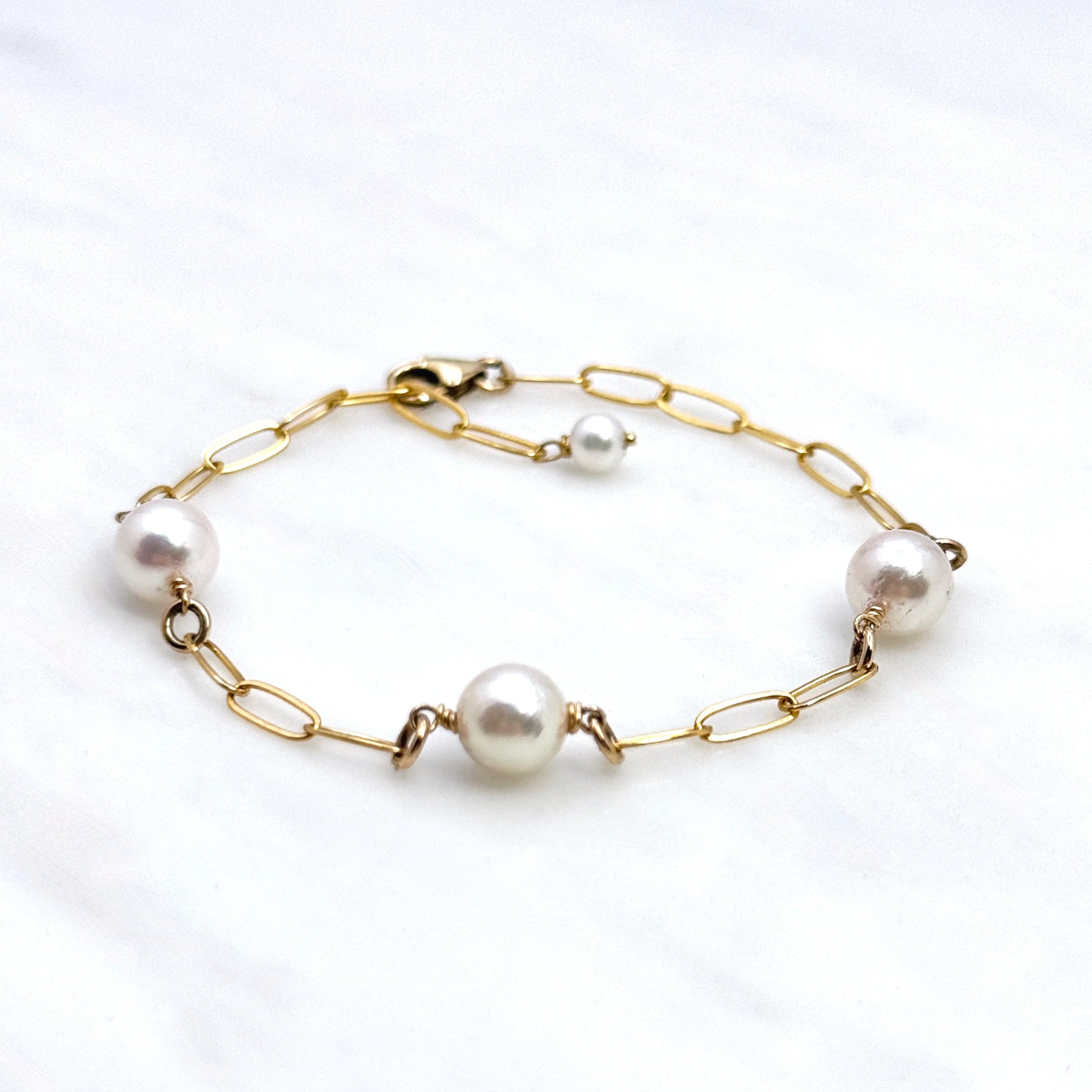 Akoya Pearl & 14Kt Gold-Filled Link Bracelet